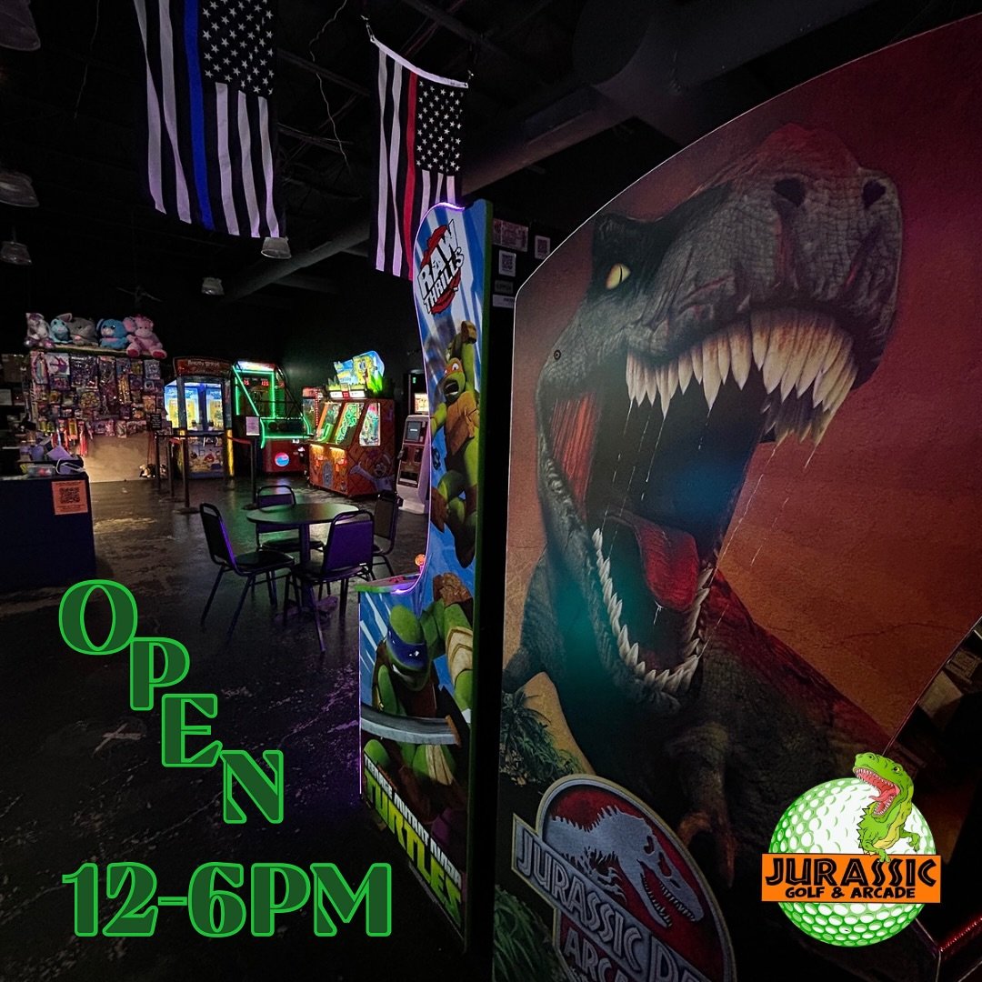 We will be open from 12-6pm today. Make sure to arrive before 5:30 for mini golf!⛳️ #arcade #minigolf