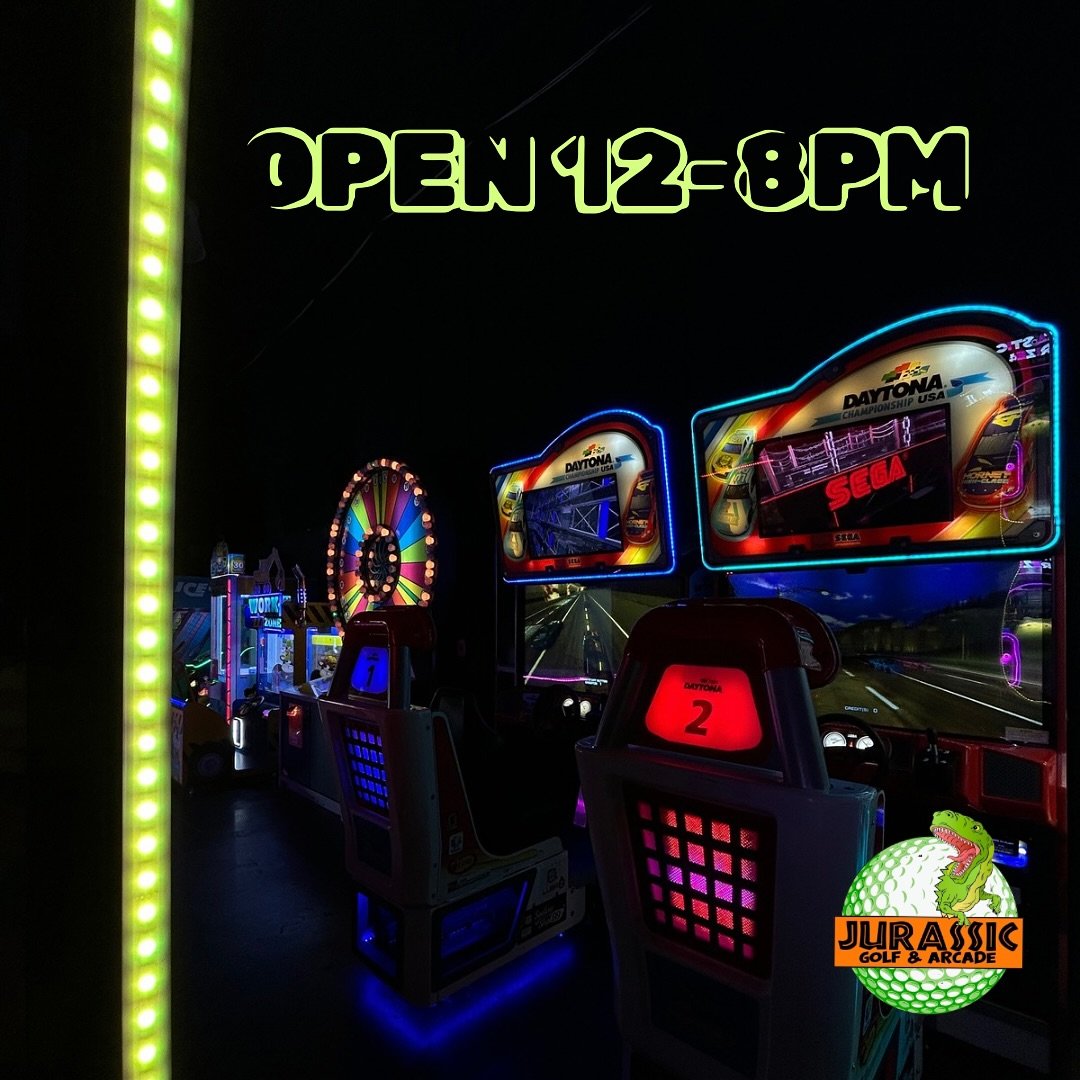 We will be open today from 12-8pm. We will accept golfers until 7:30pm⛳️ #minigolf #arcade