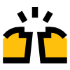 Two yellow folder icons side by side against a black background.