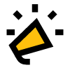 A yellow object with a tilted rectangular shape against a plain background.