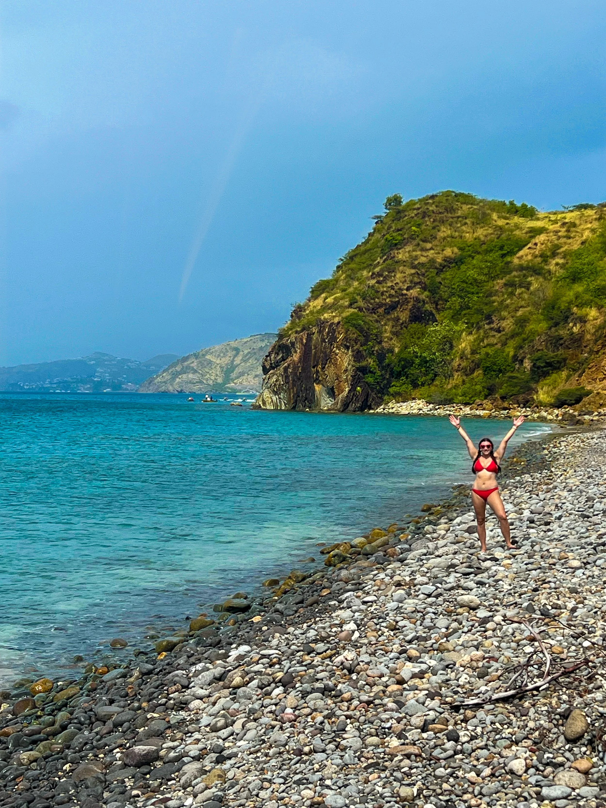 White House Bay rocky coastline and clear water St Kitts itinerary stop