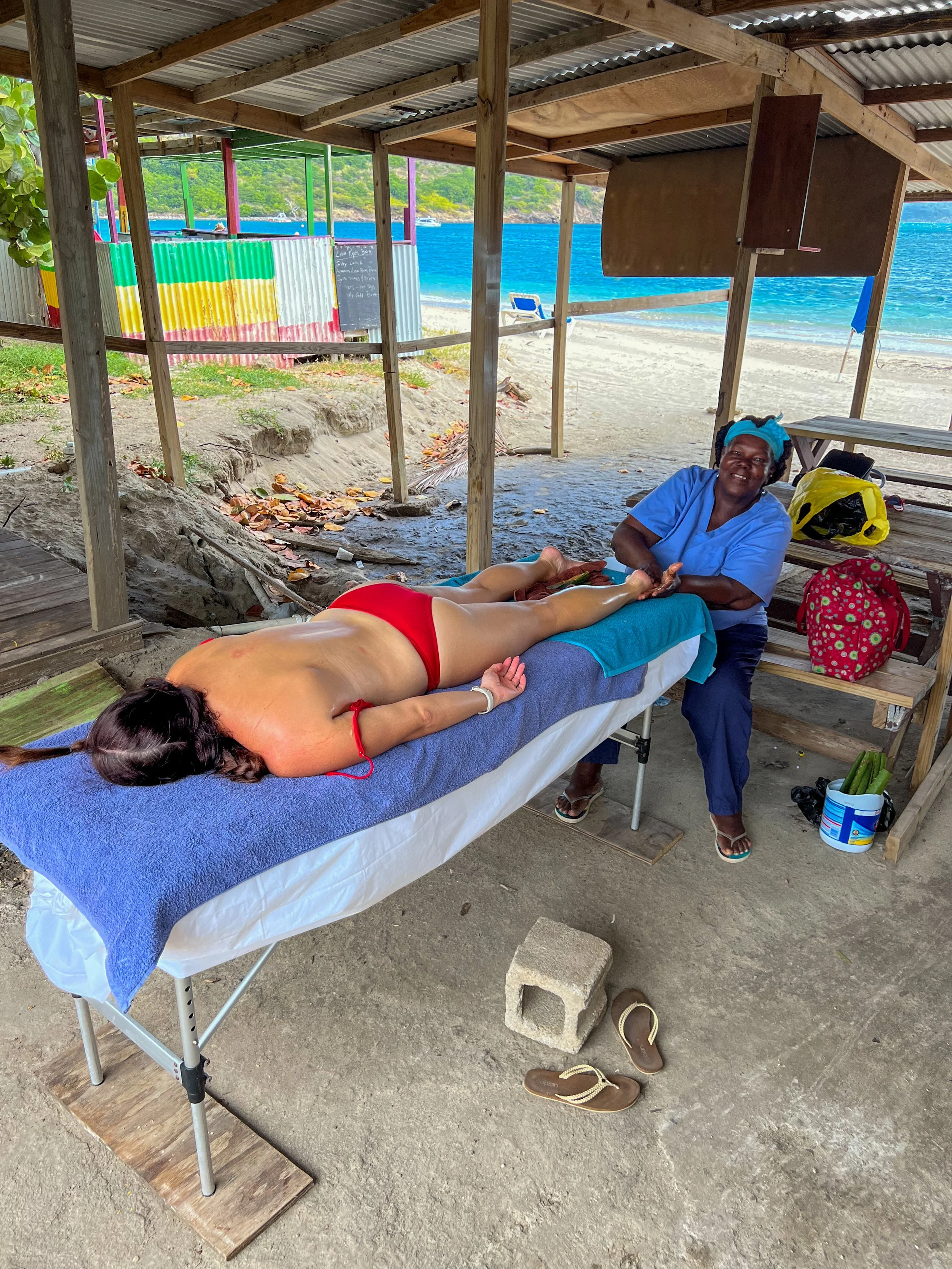 Massage at st kitts beaches