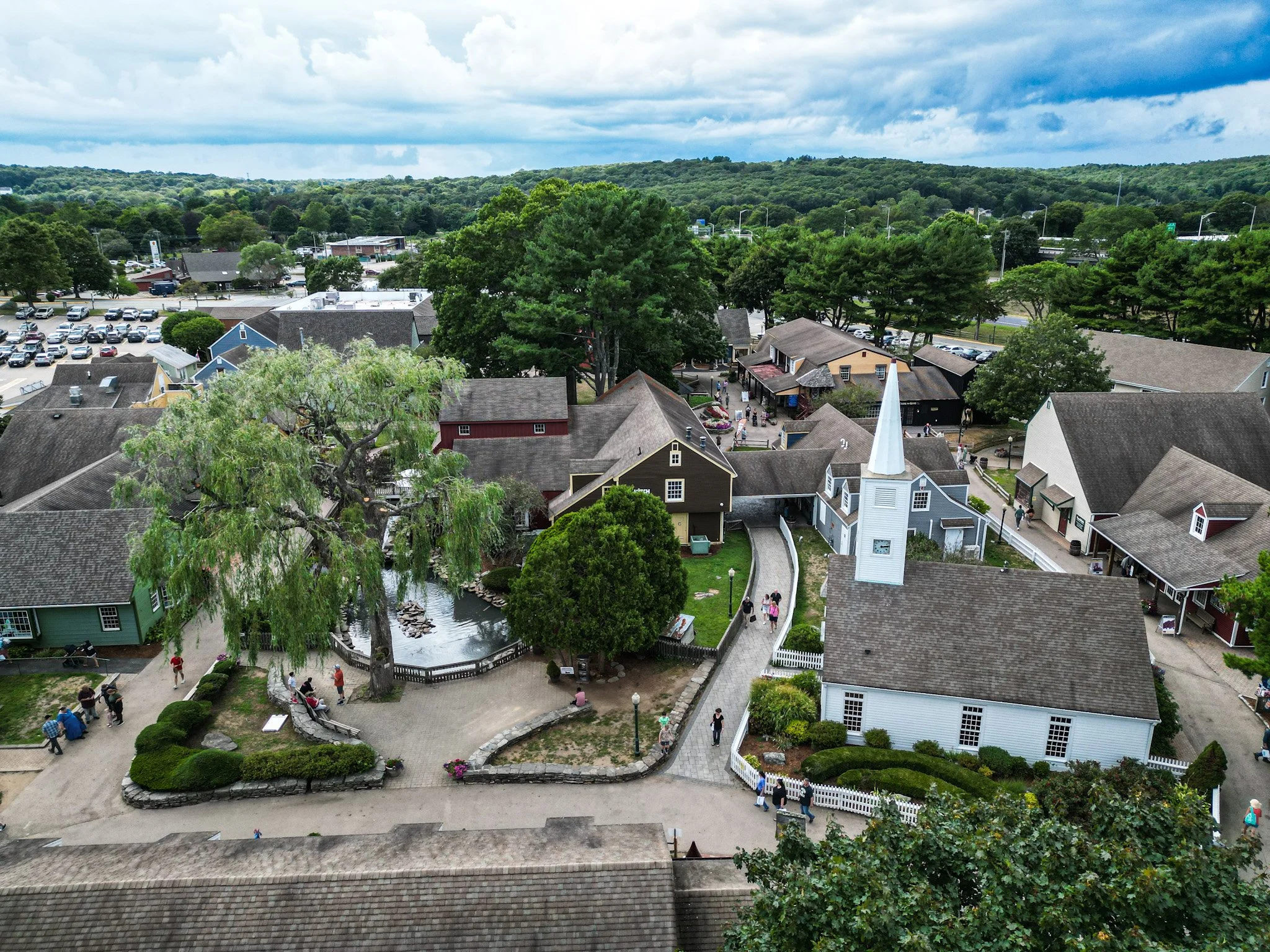 Cobblestone walkway at Olde Mystic Village Connecticut