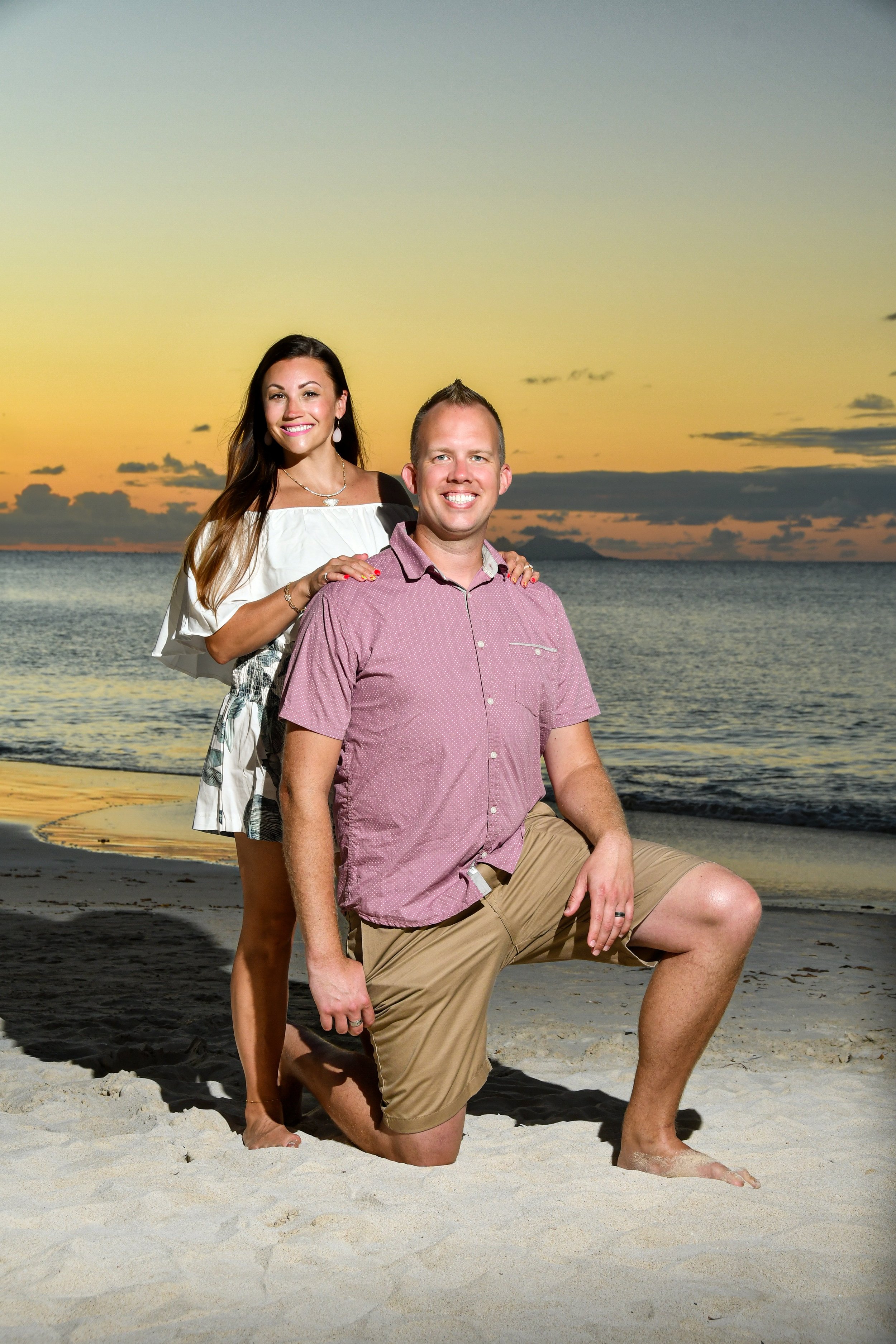 Sandals photo session at sunset on the beach