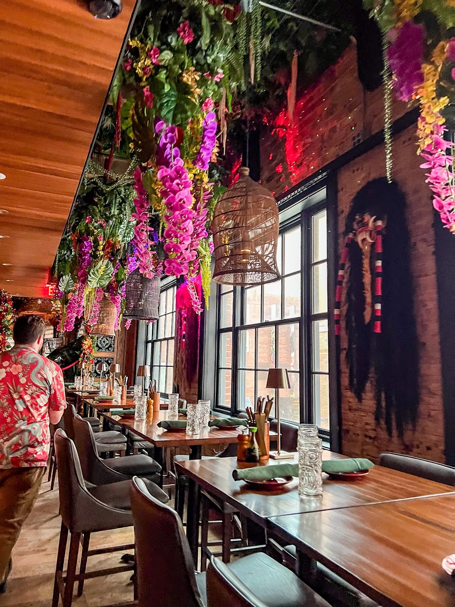 Wusong Tiki Bar interior Cambridge on a rainy day in Boston
