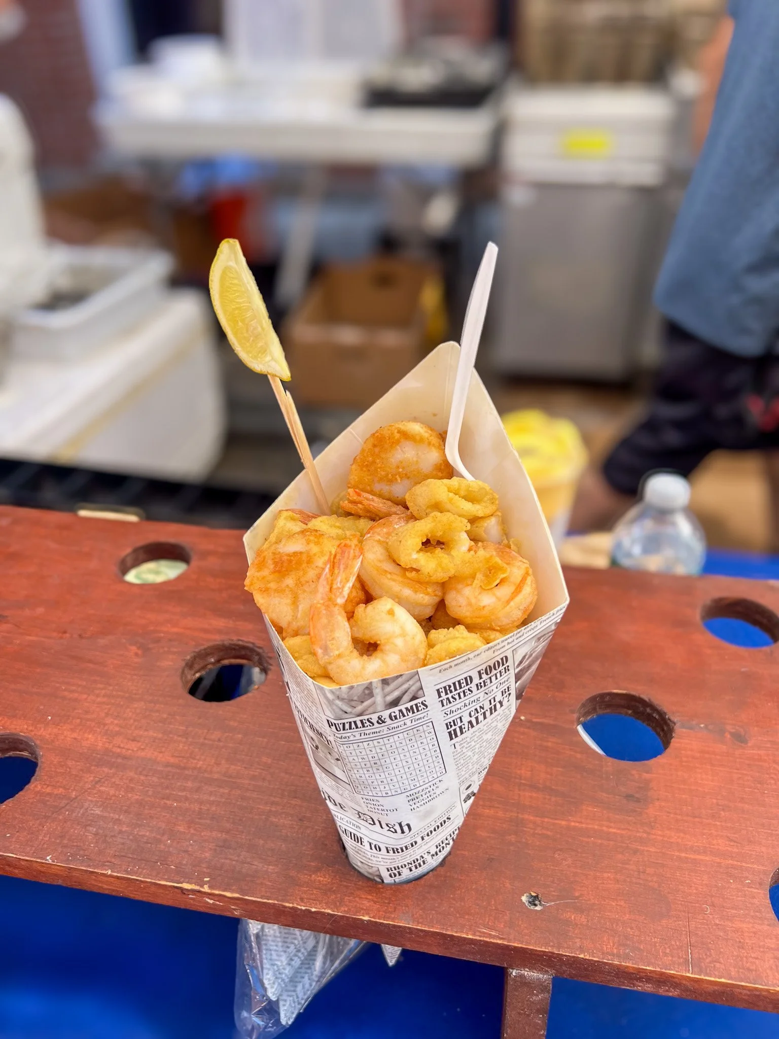 St. Anthony’s Feast Boston food stalls and Italian flag