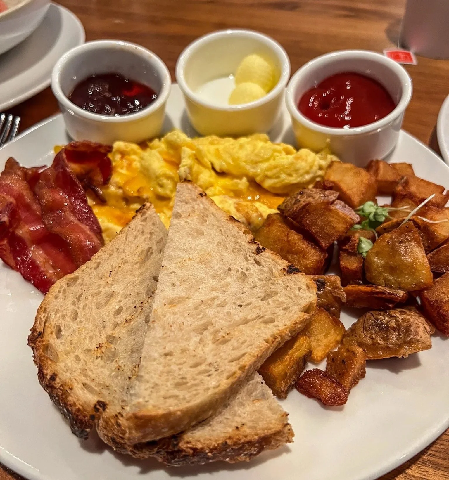 Breakfast at Bambara Kitchen & Bar inside Kimpton Marlowe Hotel Cambridge