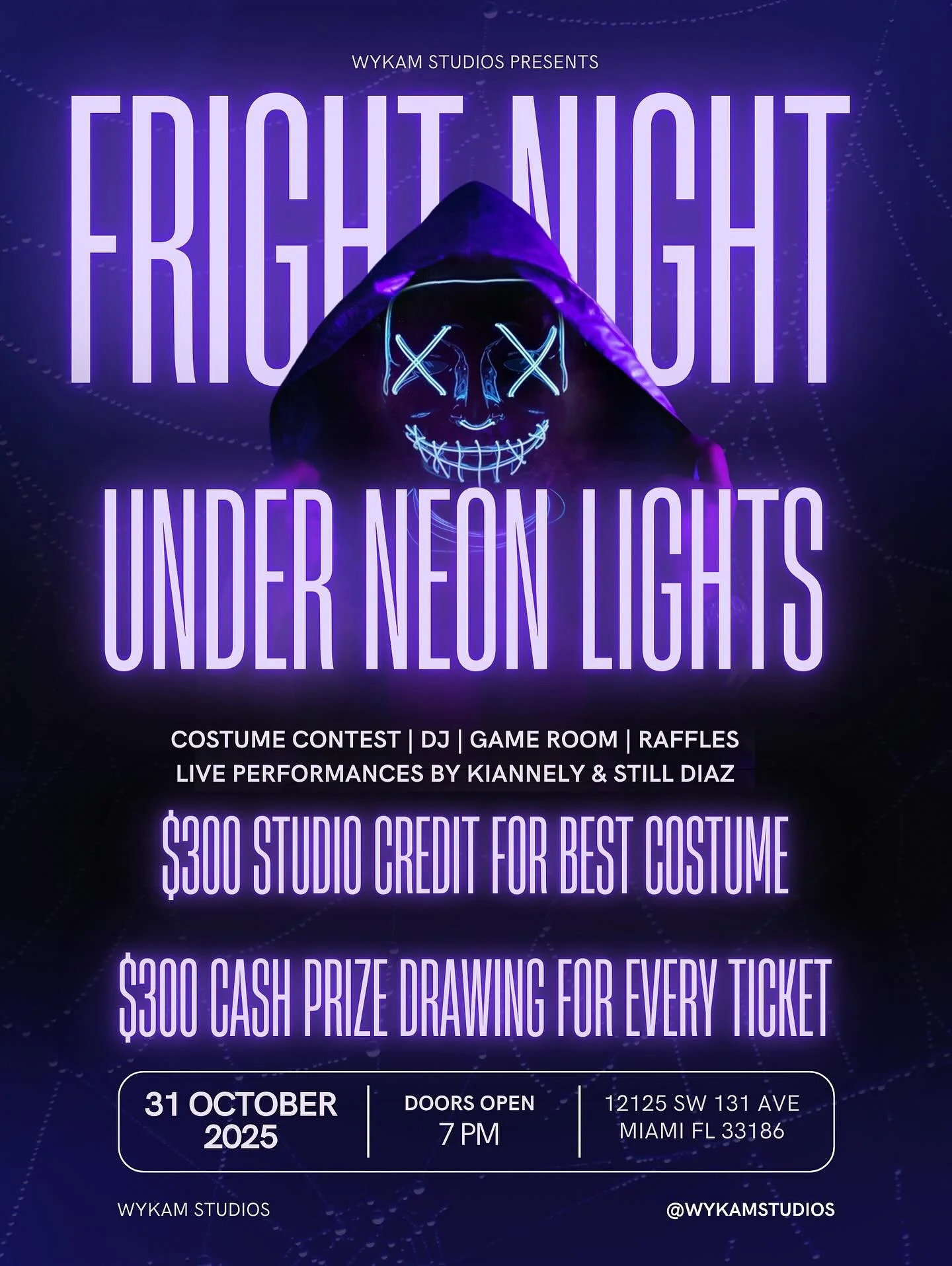 🚨 Next Friday it’s going DOWN! 🚨
Join us for FRIGHT NIGHT: Under Neon Lights 💀✨
🎟️ Tickets are REQUIRED for entry and available on Eventbrite (link in bio) — every ticket automatically enters you into our $300 cash raffle! 💸
👻 Enj