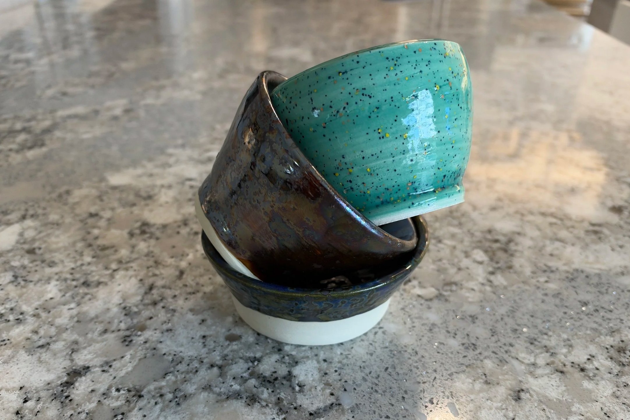 small handmade potter bowls
