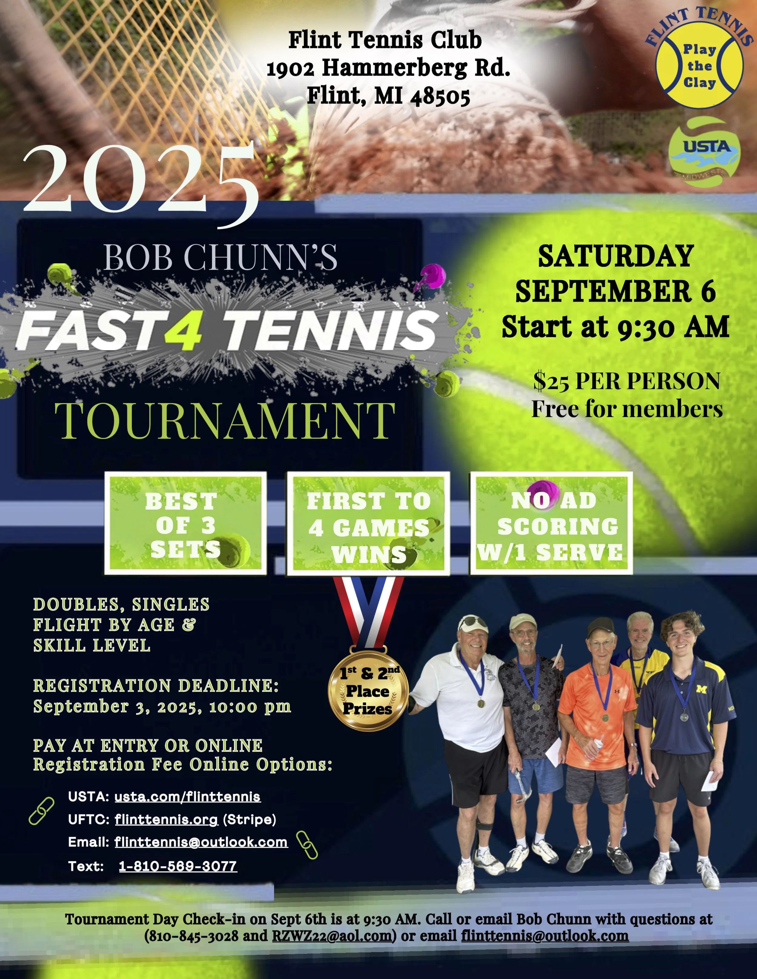 Fast 4 Tennis Tournament flyer