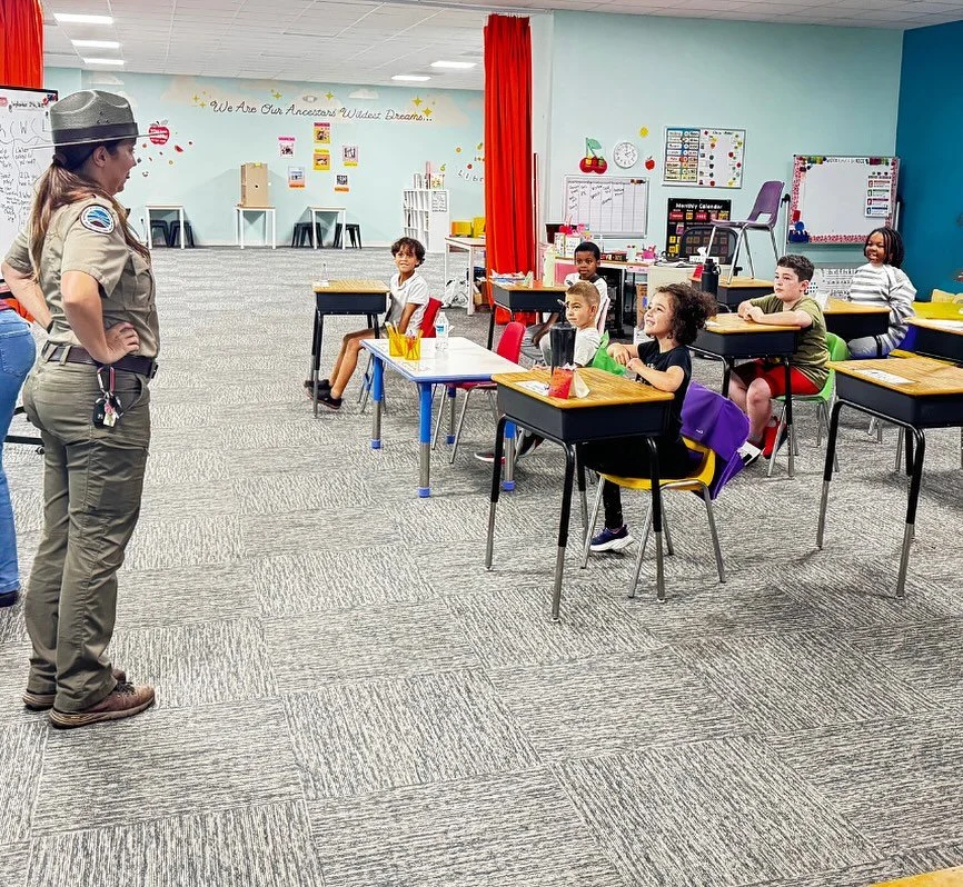 Our students recently met Virginia Park Ranger Hilda Lestrange as part of our ongoing Pathways career exploration program! 🏞️
Ranger Lestrange shared her journey to becoming a park ranger and inspired our students with what it means to lead, protec