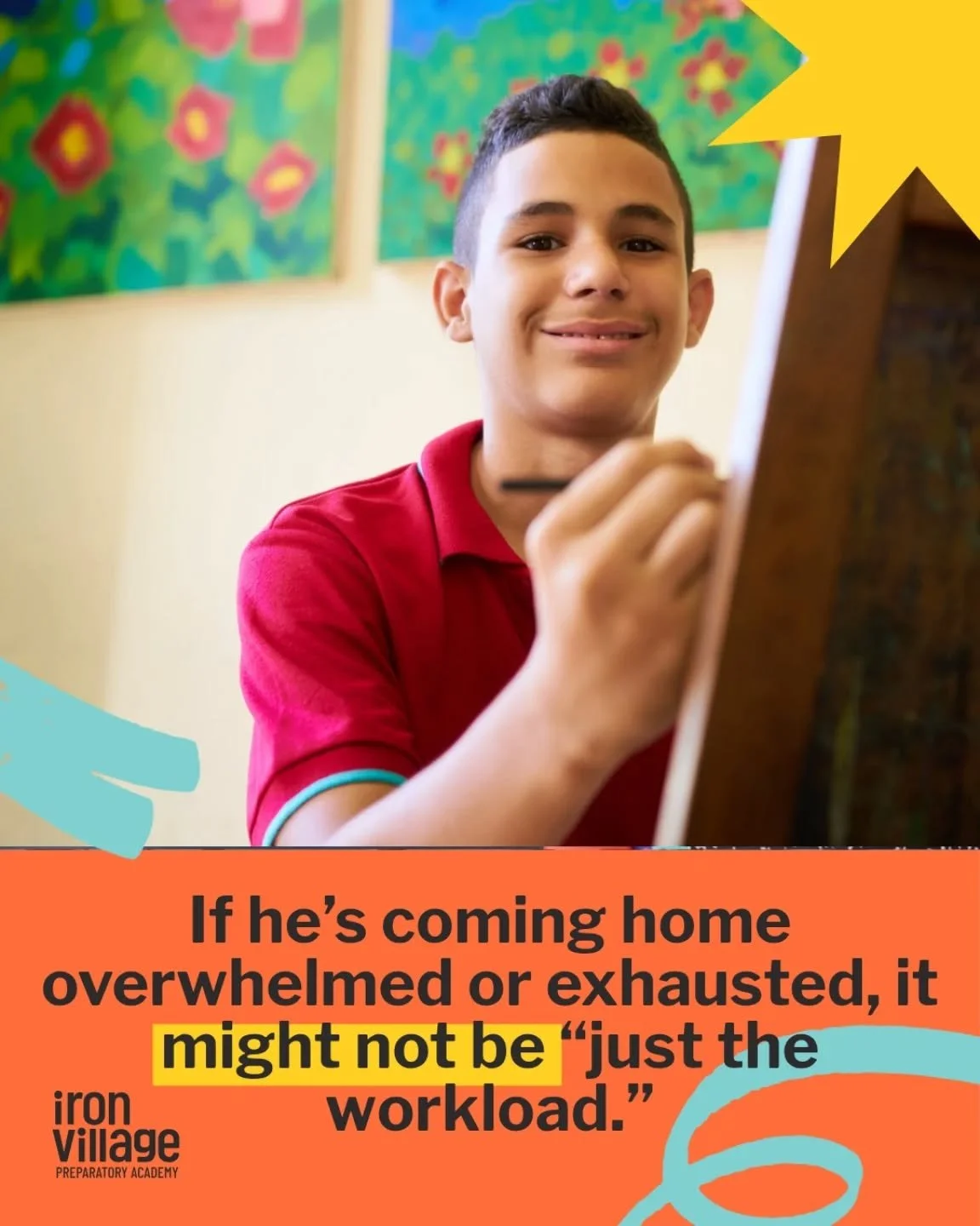 Sometimes the environment is simply too loud, too busy or too unpredictable for him to thrive.

At IVP, he&rsquo;ll experience smaller classes, steady expectations and personalized goals.

Mid-year seats open.

Apply today at ironvillageprep.org