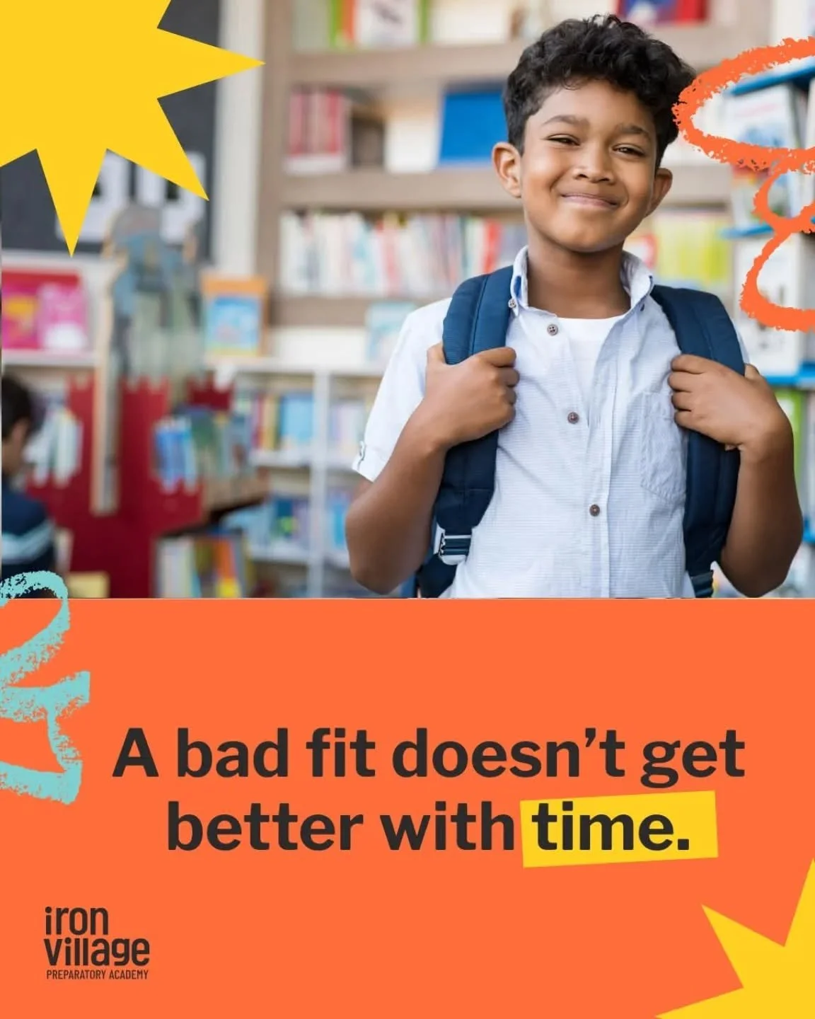 If he&rsquo;s shutting down, falling behind or feeling disconnected, a smaller environment can help him reset and rebuild his confidence.

Iron Village Prep can be that fresh start.

Apply now for mid-year transfer: https://www.ironvillageprep.org/ad