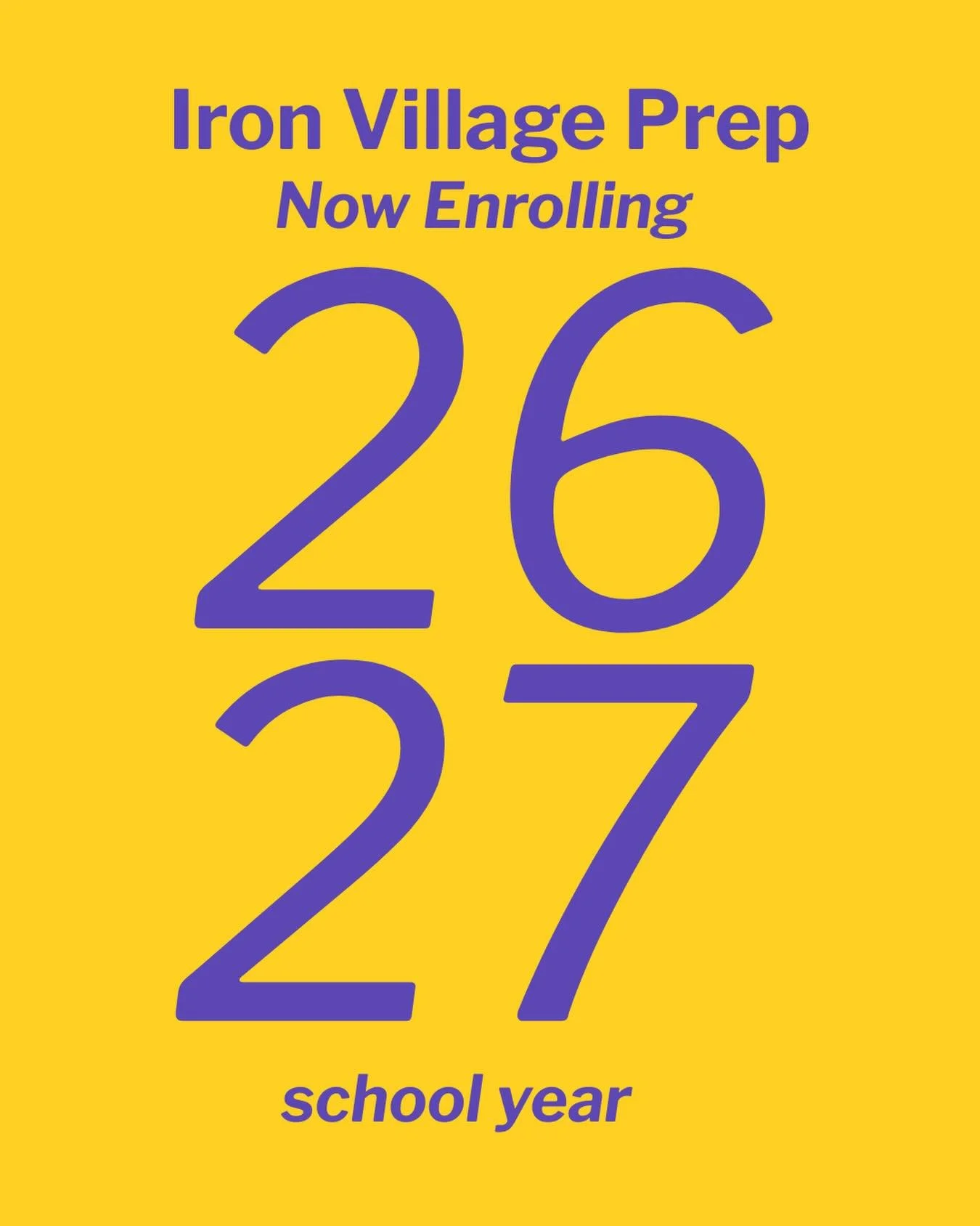 Enrollment for the 2026&ndash;2027 school year is now open at Iron Village Prep.

If you&rsquo;re looking for a school where students are supported, challenged, and encouraged to find their voice&mdash;this is it.

Secure your spot today. Link in bio
