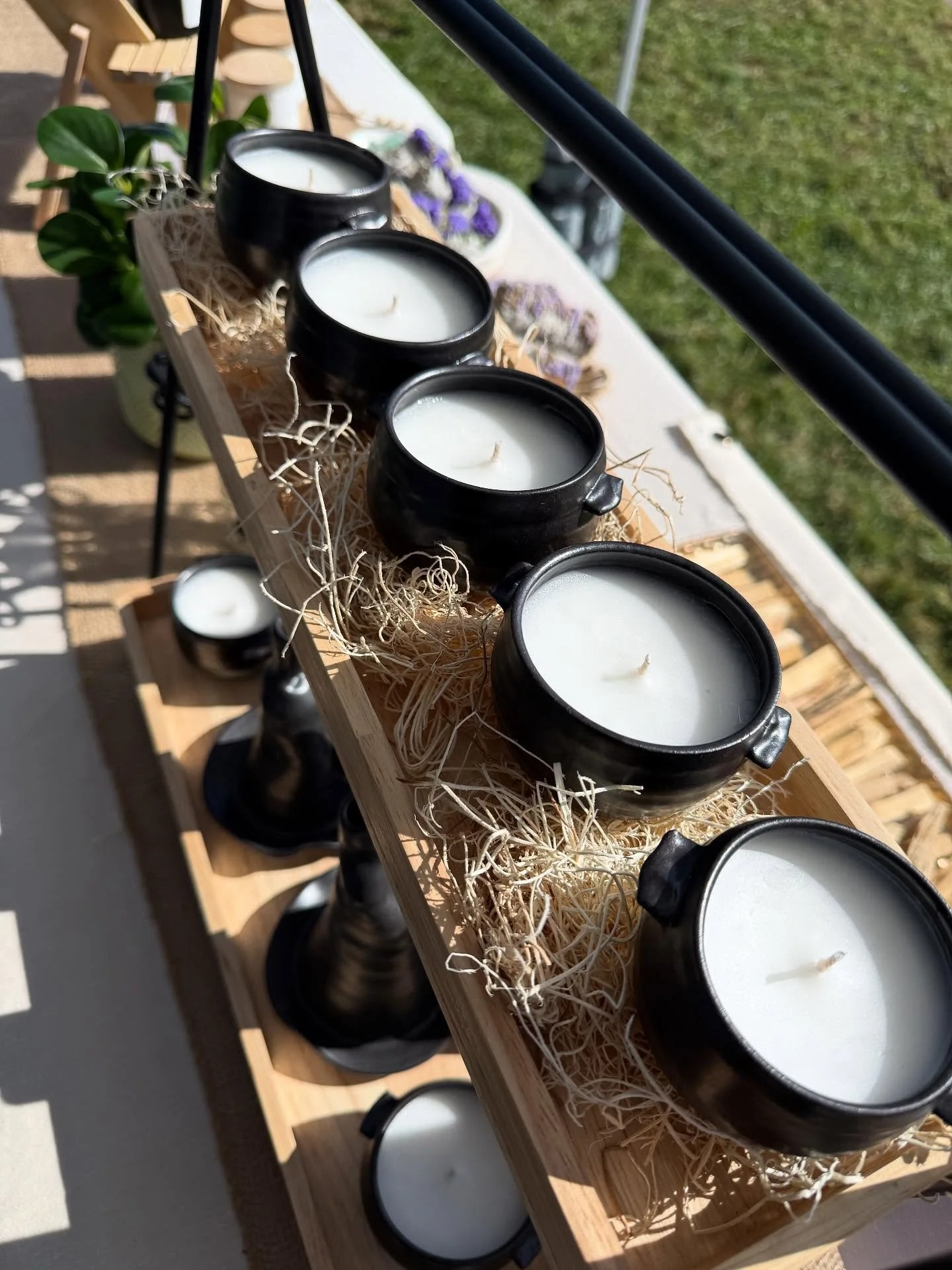 I&rsquo;ll be at Art by the Brook market tomorrow for my last in-person market this month! @marketsonthebrook. Come check out our one-of-a-kind ceramic cauldron candles and smudge witch hats. Plus lots of locally made goods, food, music &amp; coffee!