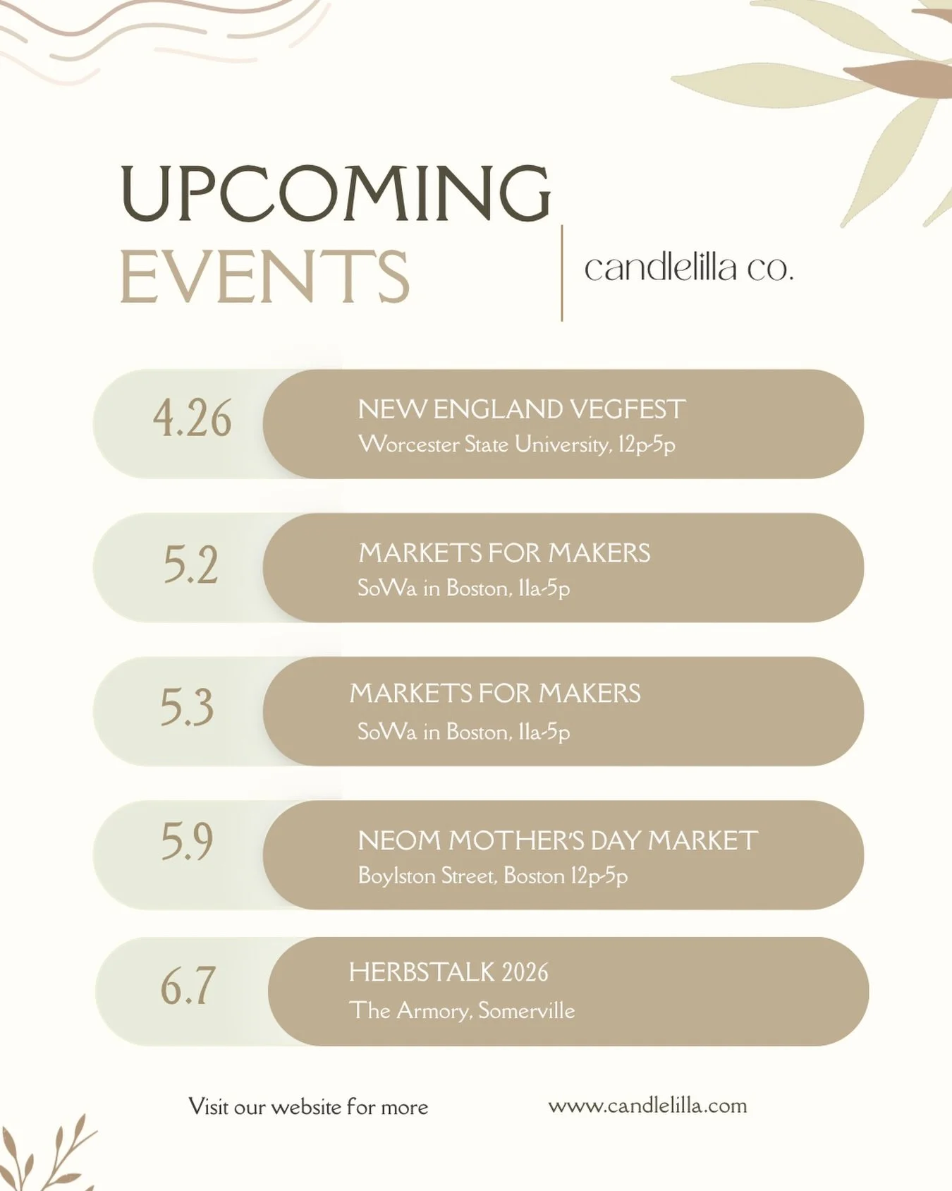 Welcoming in spring with these upcoming markets &amp; local makers 🌻🌿 hope to see you there!