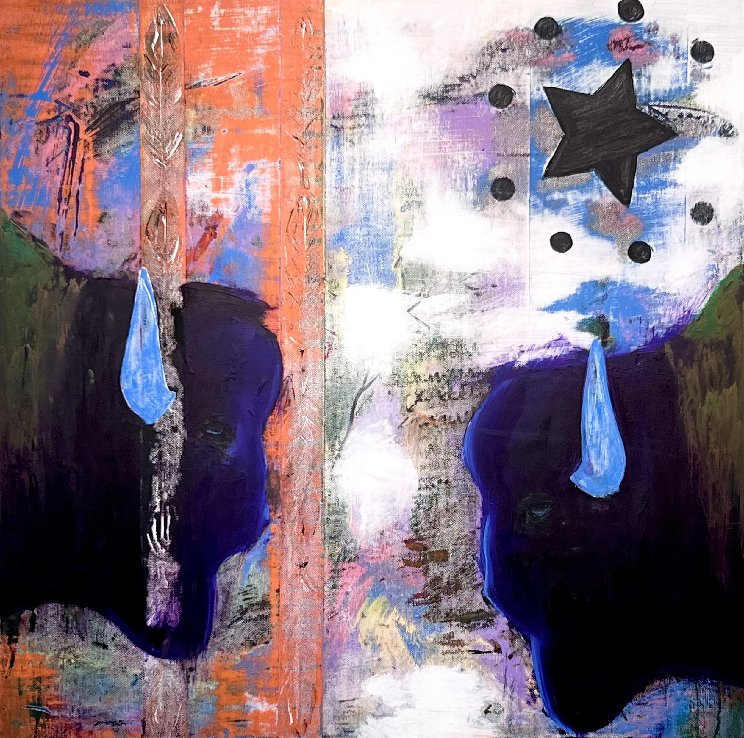 "Lode-Star Bison #1".   24"x 24"