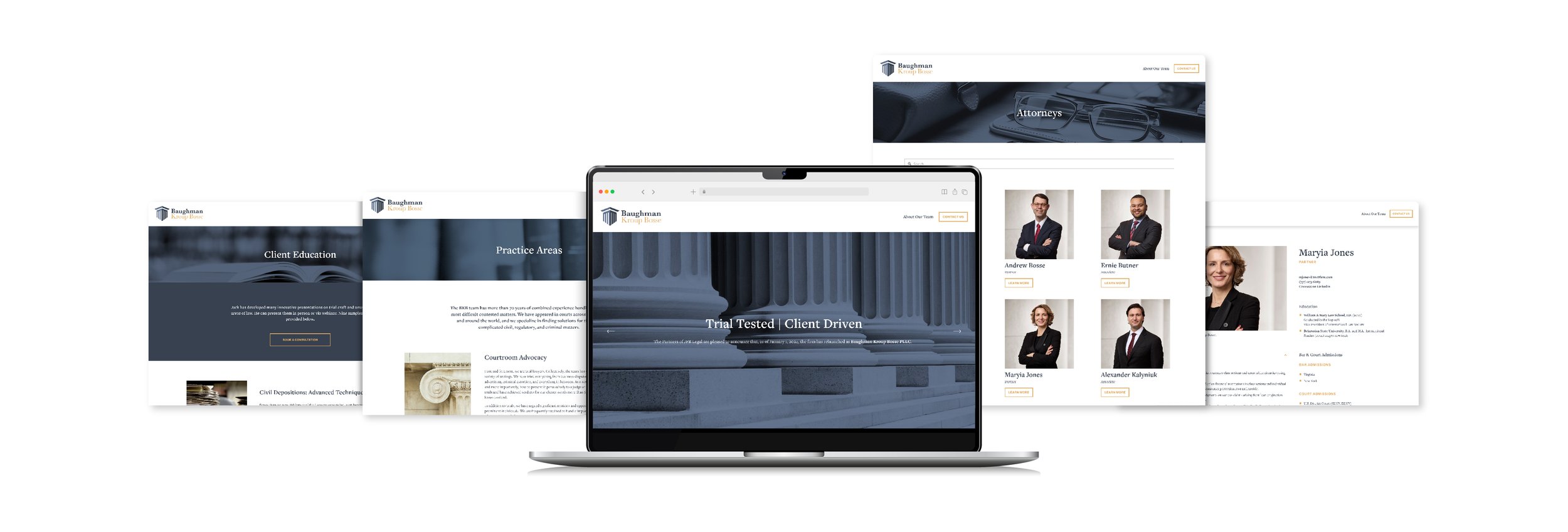 Overview of BKB's website design and pages