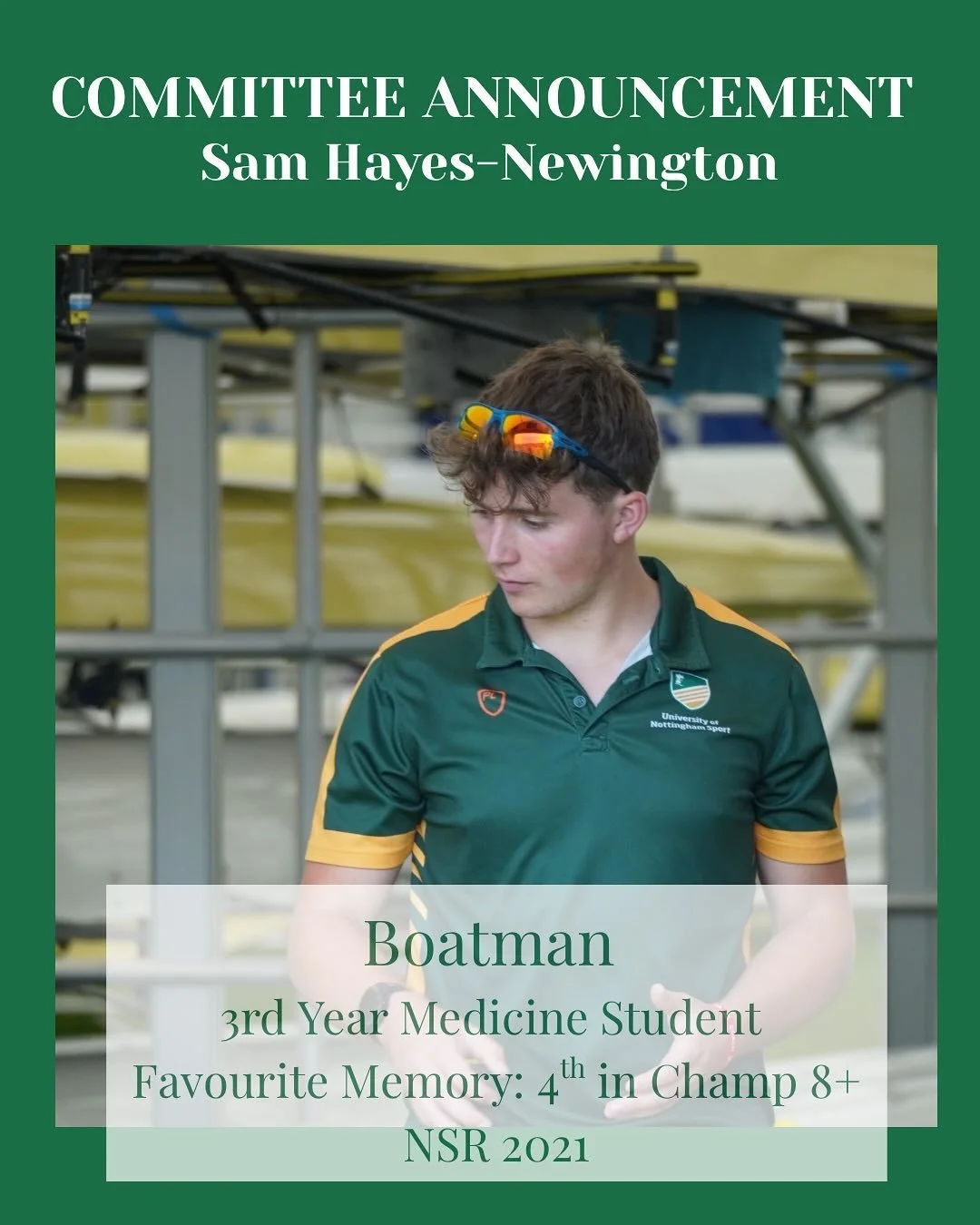 ‼️COMMITTEE ANNOUNCEMENT‼️

Last but not least.

Boatman - @samhn31 
Fundraising and Sponsership Officer - @jamesryder8 
Recruitment Officer - @miaruby.walsh 
Alumni Liason Officer - @_emmastewart._ 
Welfare Secretary - @mimihewetson 

#weareUoN

@un