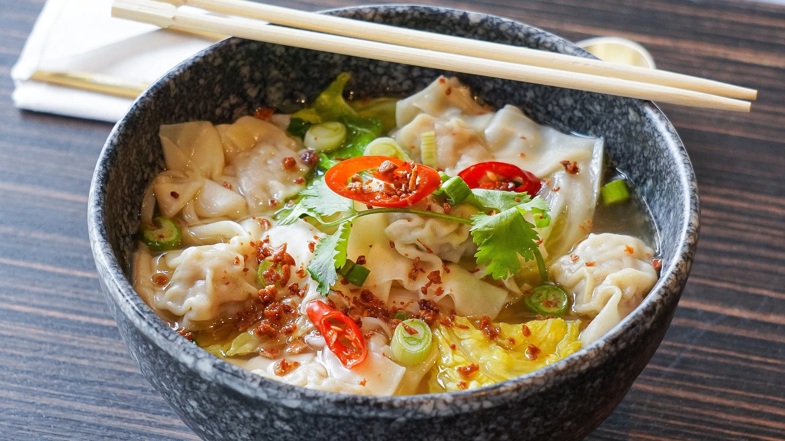 Thai Chicken Wonton Noodle Soup