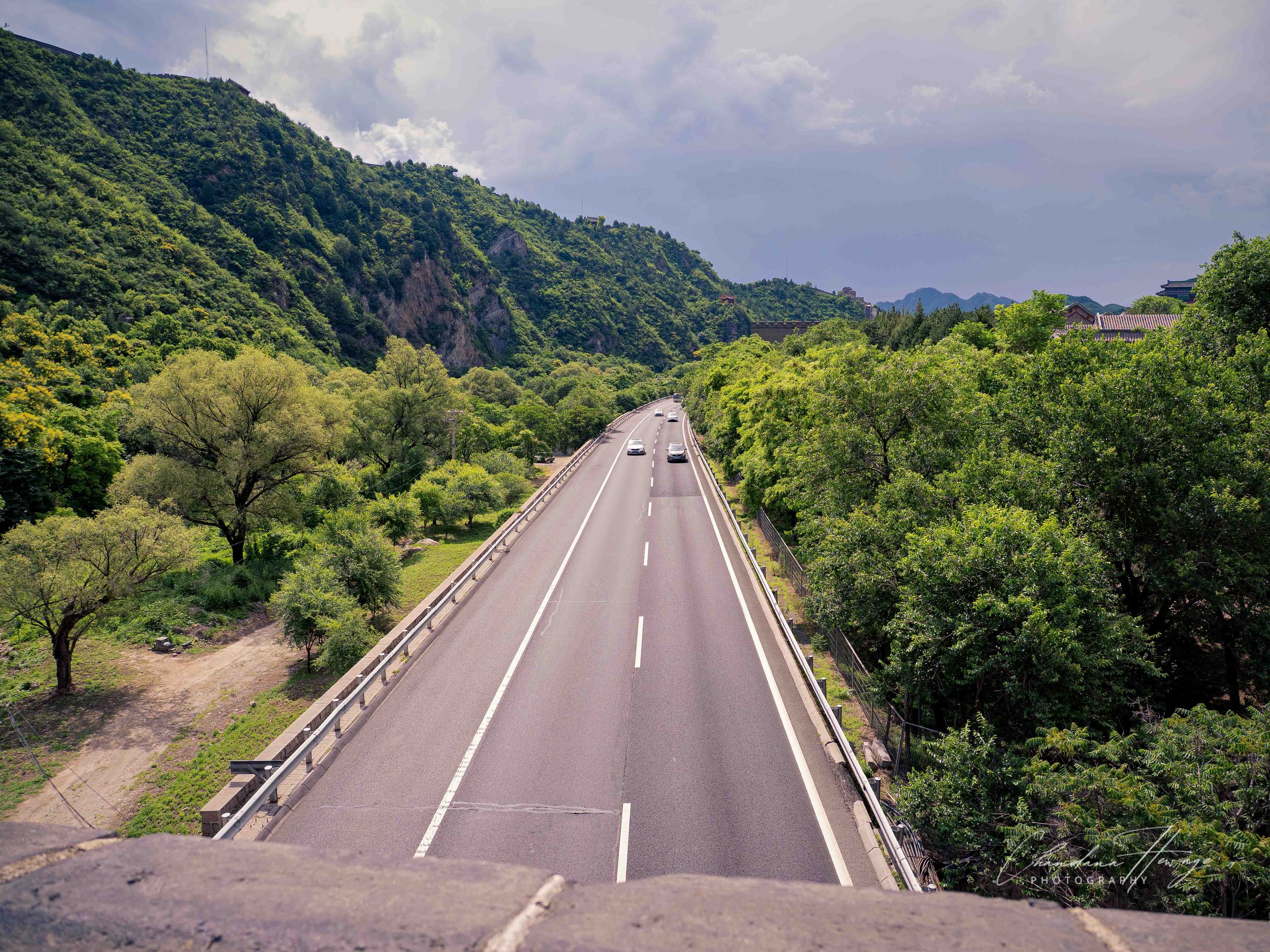 Overlooking the highway.