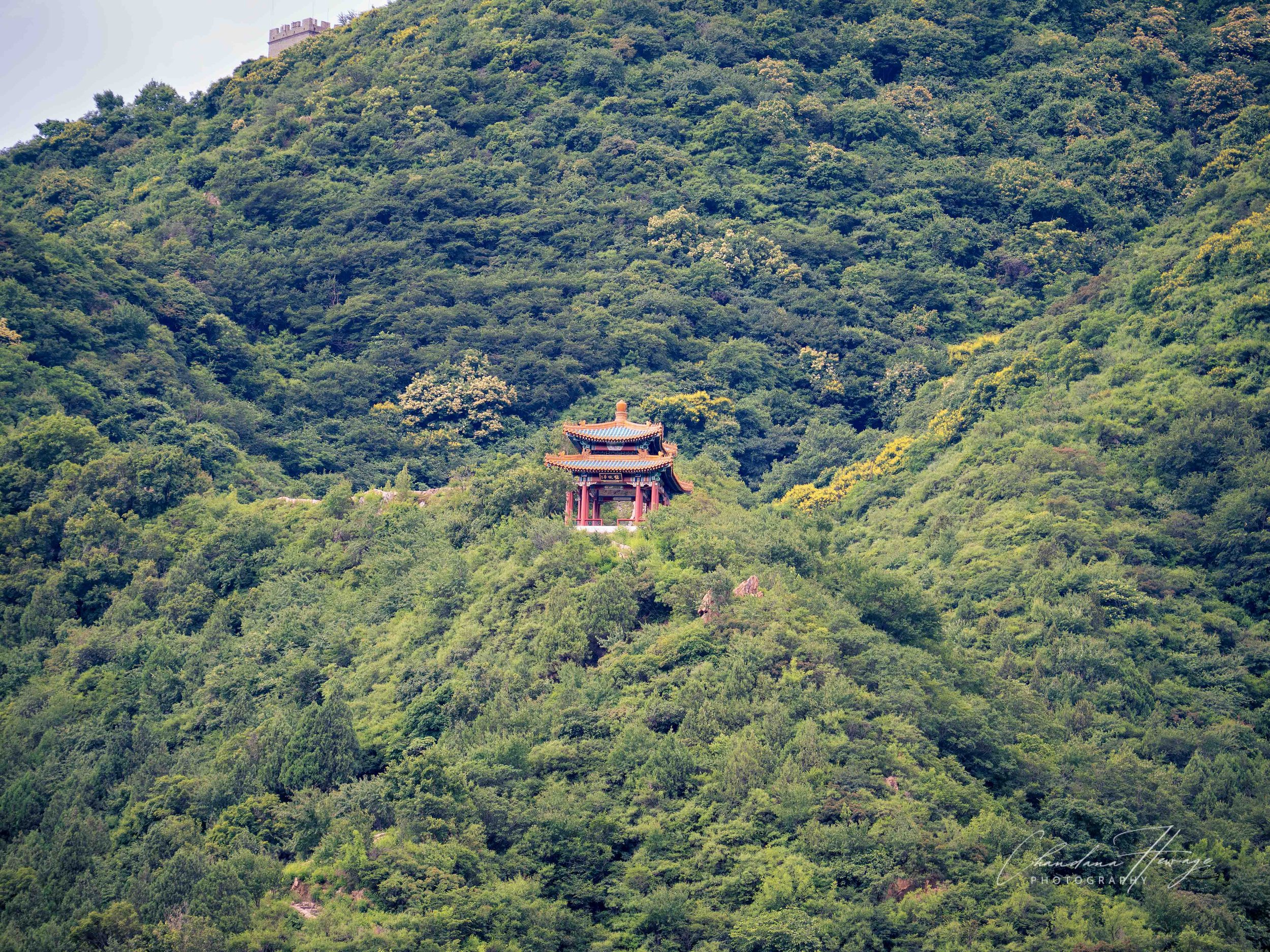 Cuiping Pavilion - a traditional Chinese viewing pavilion built on the mountain slopes of the Juyongguan Great Wall.