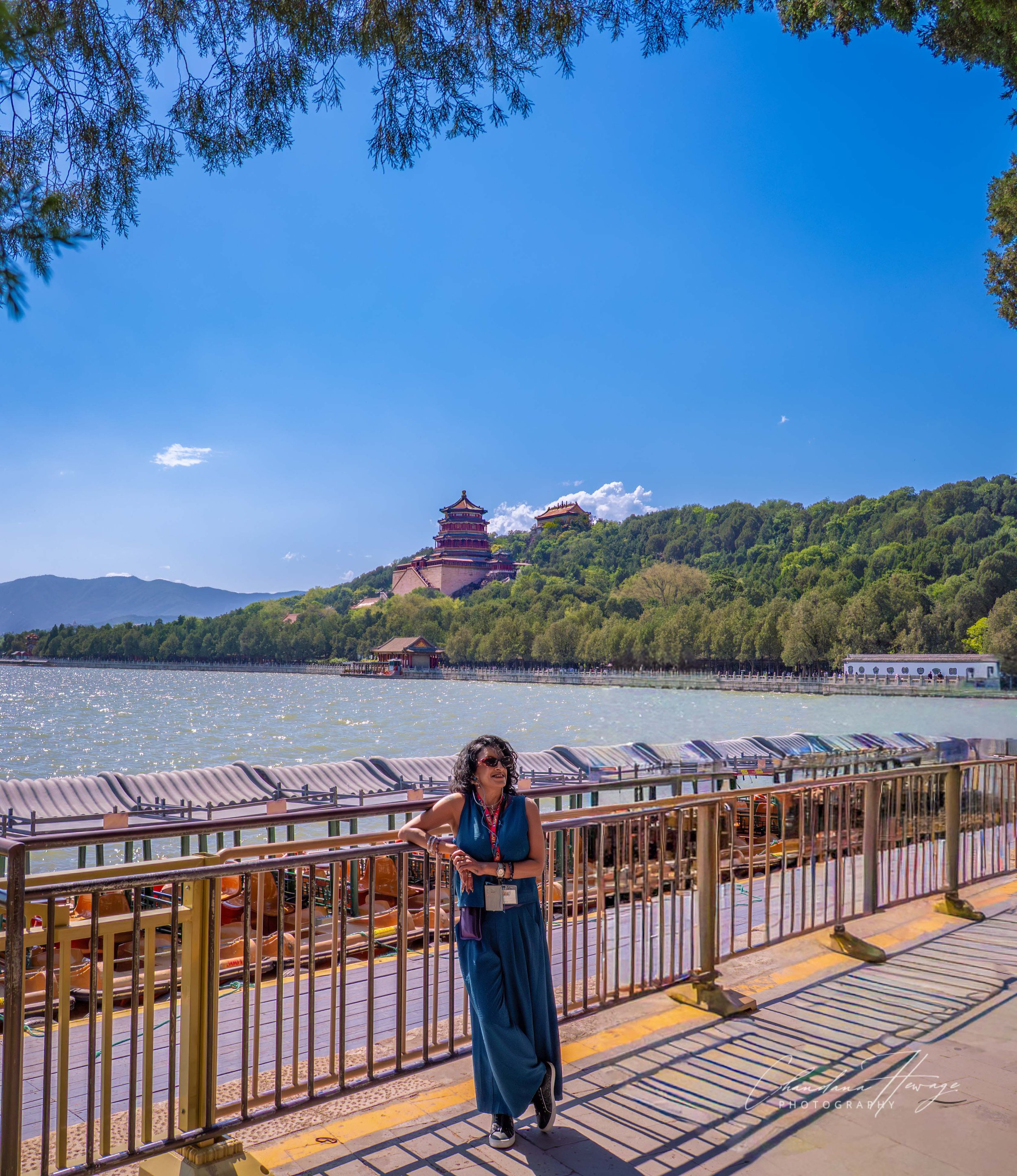 Shalini, posing at the lake.