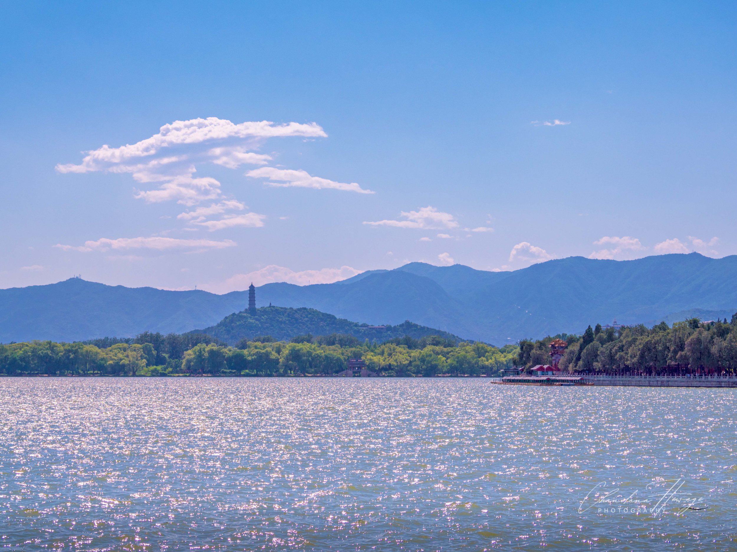 The Jade Peak Pagoda of the Summer Palace. Located to the west on Jade Spring Hill. Built in 1752 under the direction of the Qianlong Emperor.