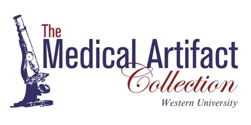 Logo for The Medical Artifact Collection at Western University, featuring a microscope illustration.