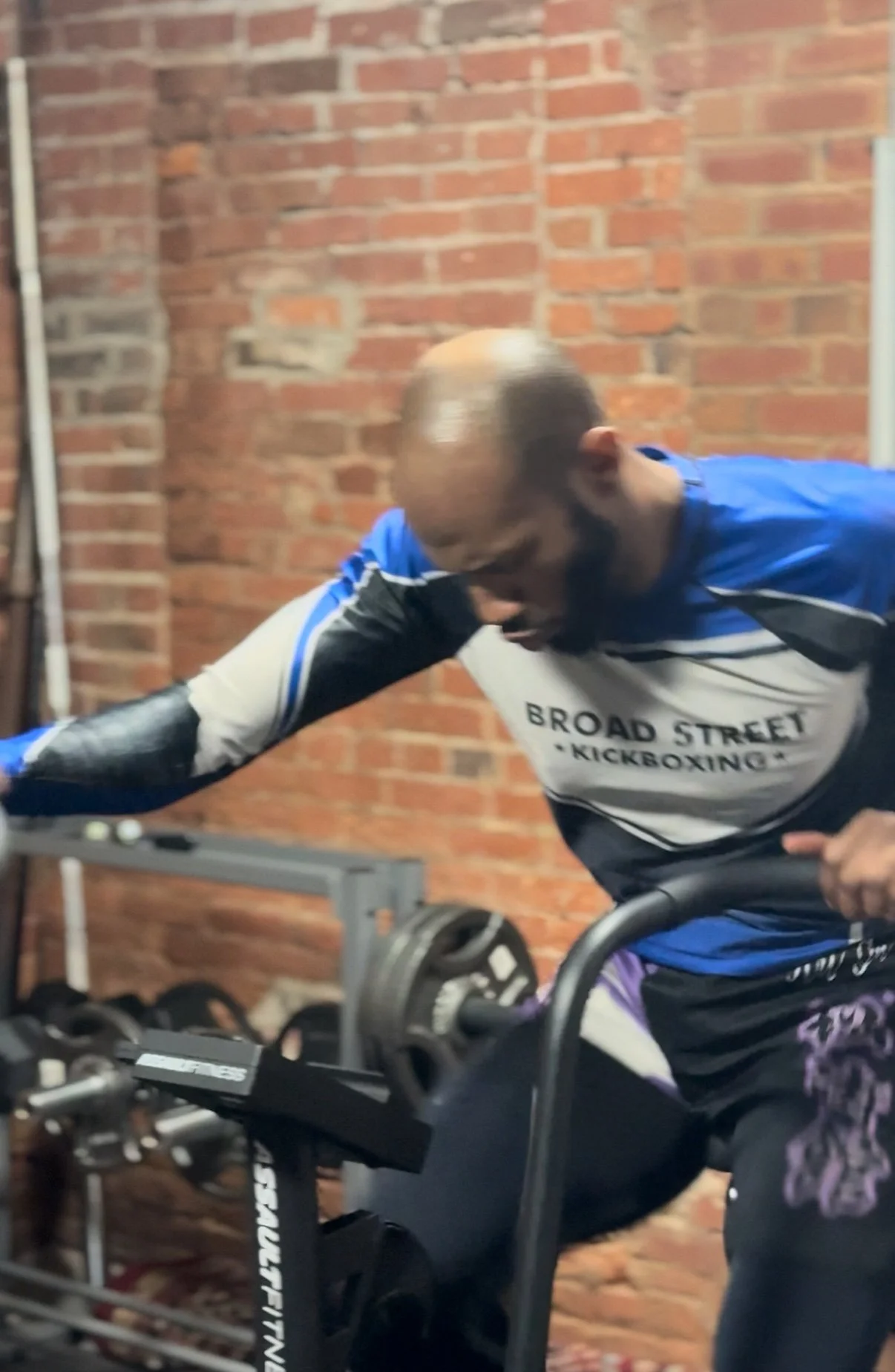 My team mate Jerry Valme on the Assault Fitness Airbike.