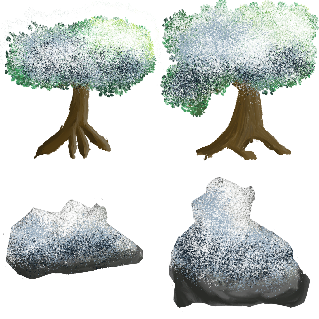 Sprite sheet 1 for 2D levels made with photoshop