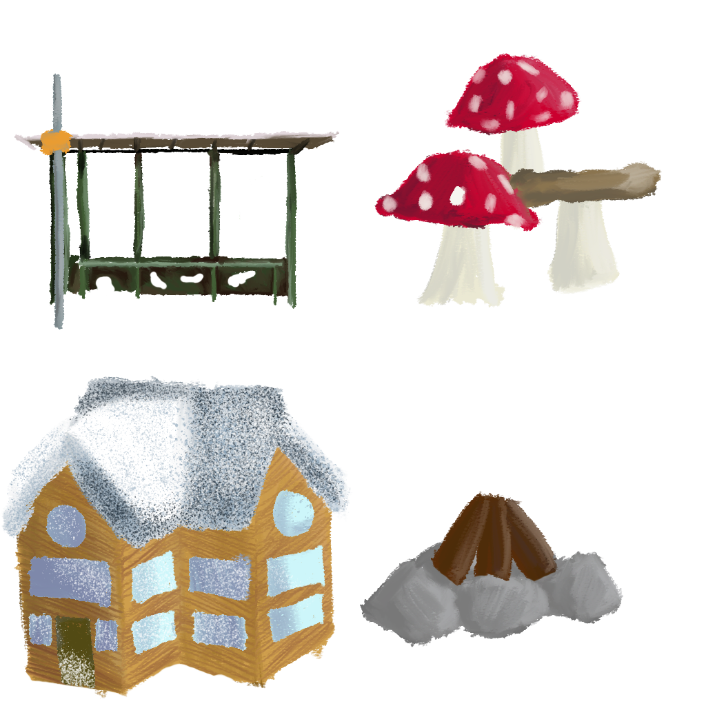Sprite sheet 4 for 2D levels made with photoshop