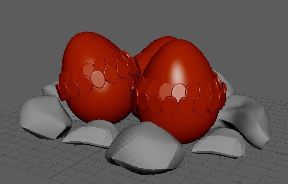 Dragon Eggs and rock nest made using Maya (2022)