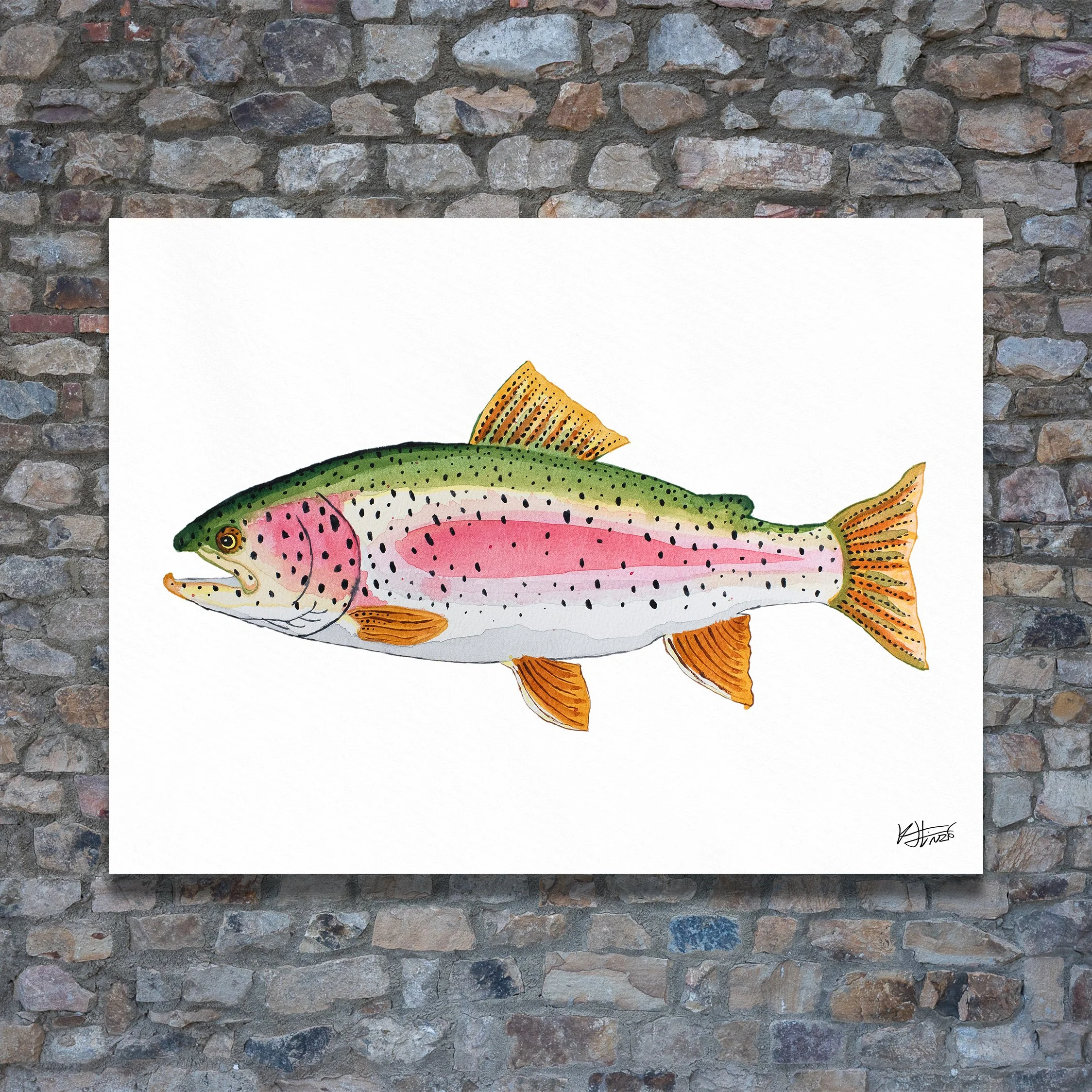 Winnie's Rainbow Trout, Art Print