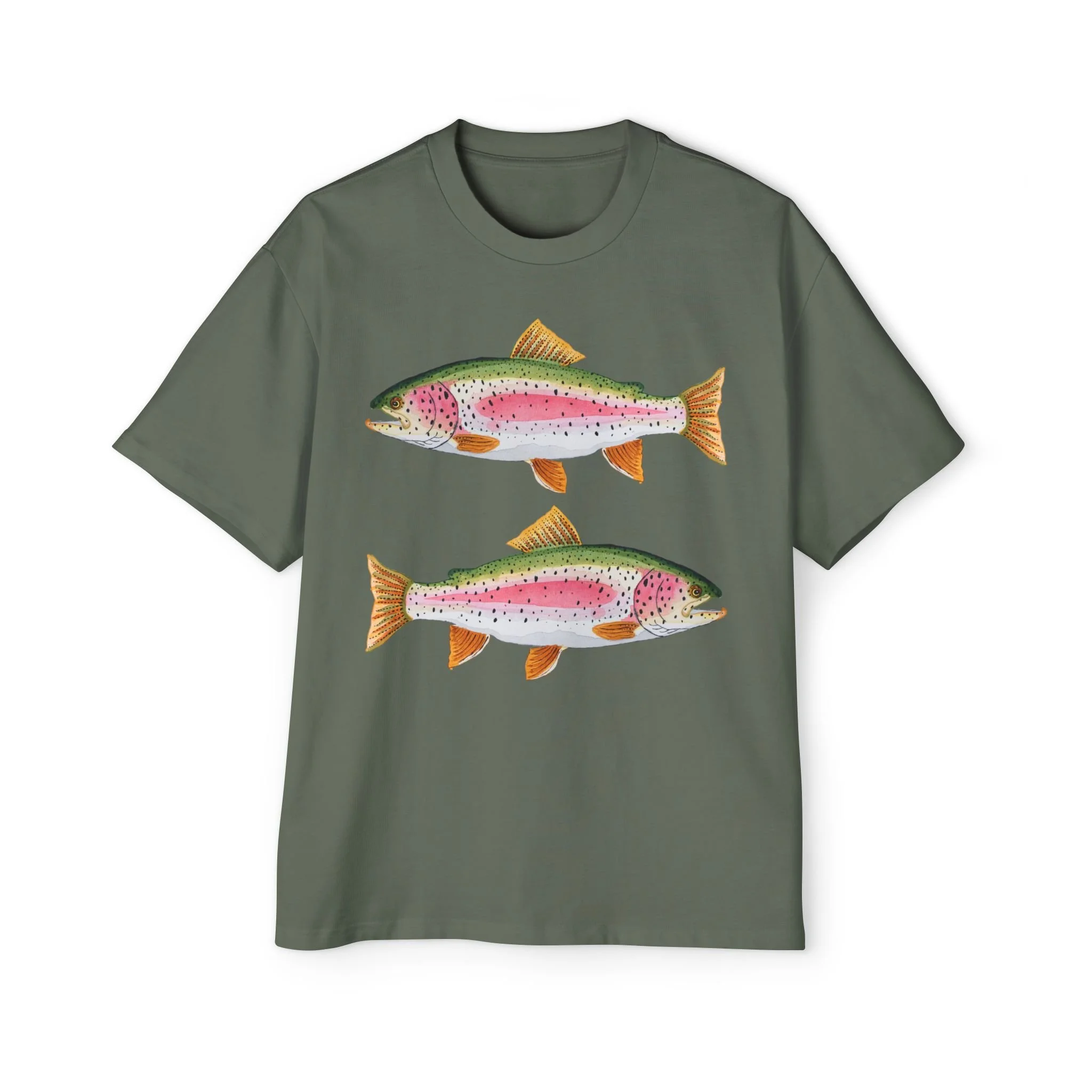 'Winnie's Rainbow Trout' Premium Heavy Oversized Tee
