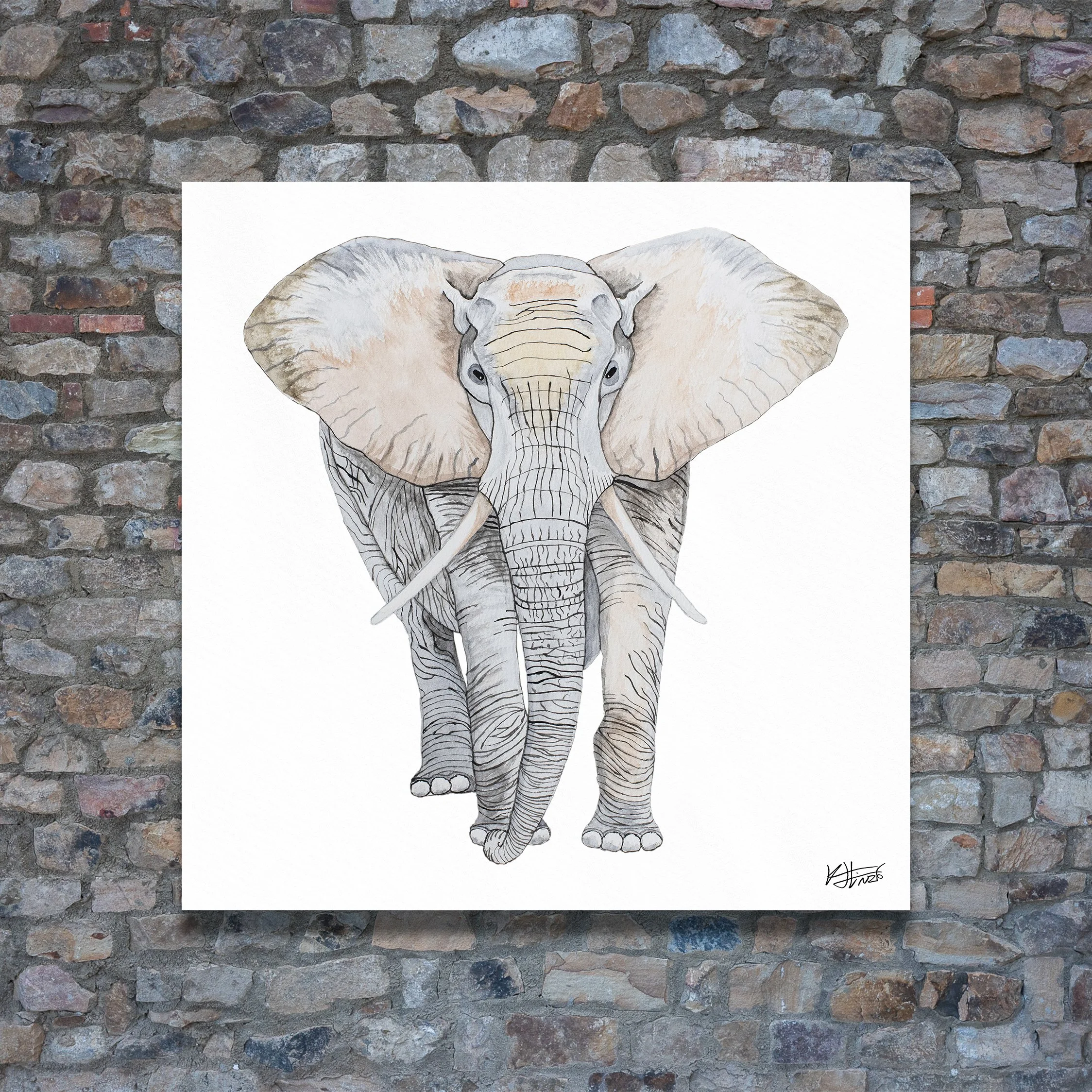Archer's Elephant, Art Print
