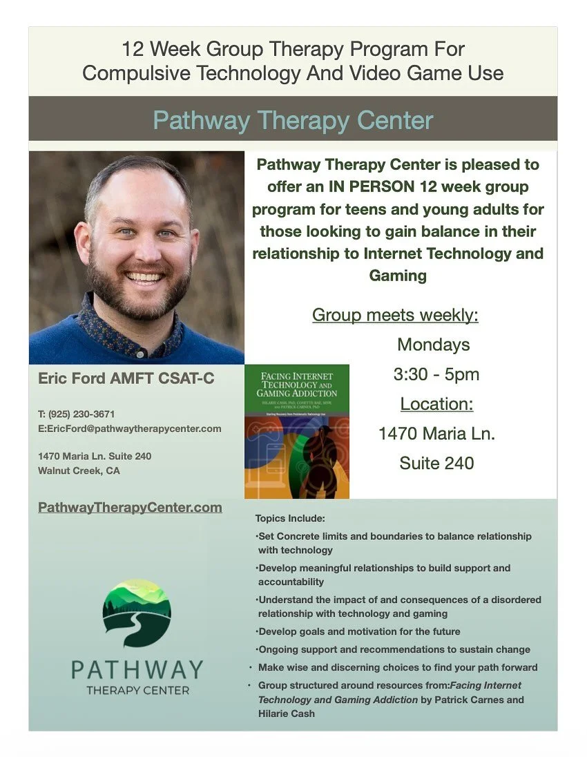 Looking forward to this! Group will meet in conjunction with @pathwaytherapycenterwc 
&mdash;
We&rsquo;re excited to announce a new 12-week group therapy program specifically designed for teens and young adults navigating their relationship with tech
