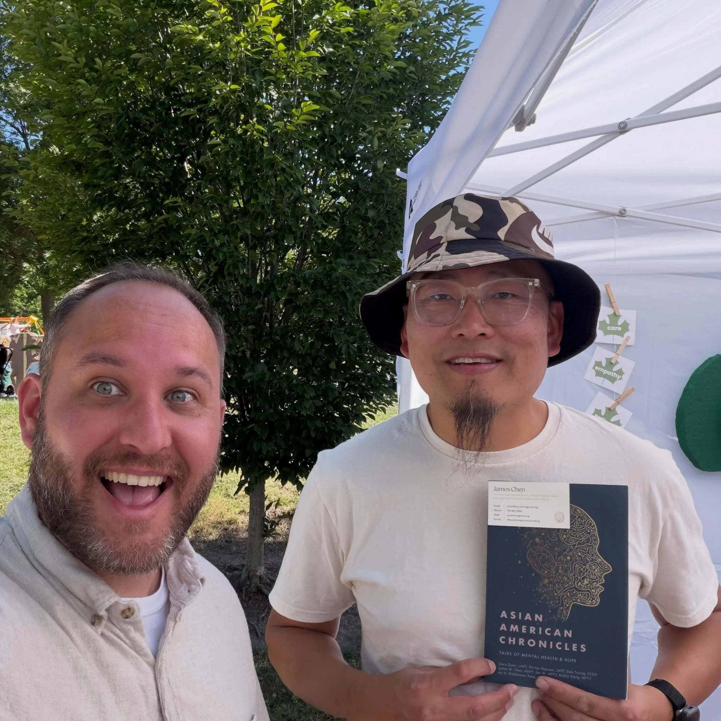 Fun to catch up with my therapist-friend James today at the San Ramon Art &amp; Wind Festival! 

James and I were classmates at @westernseminary and we both worked at Sycamore Grove Counseling, which used to be @cpccounseling