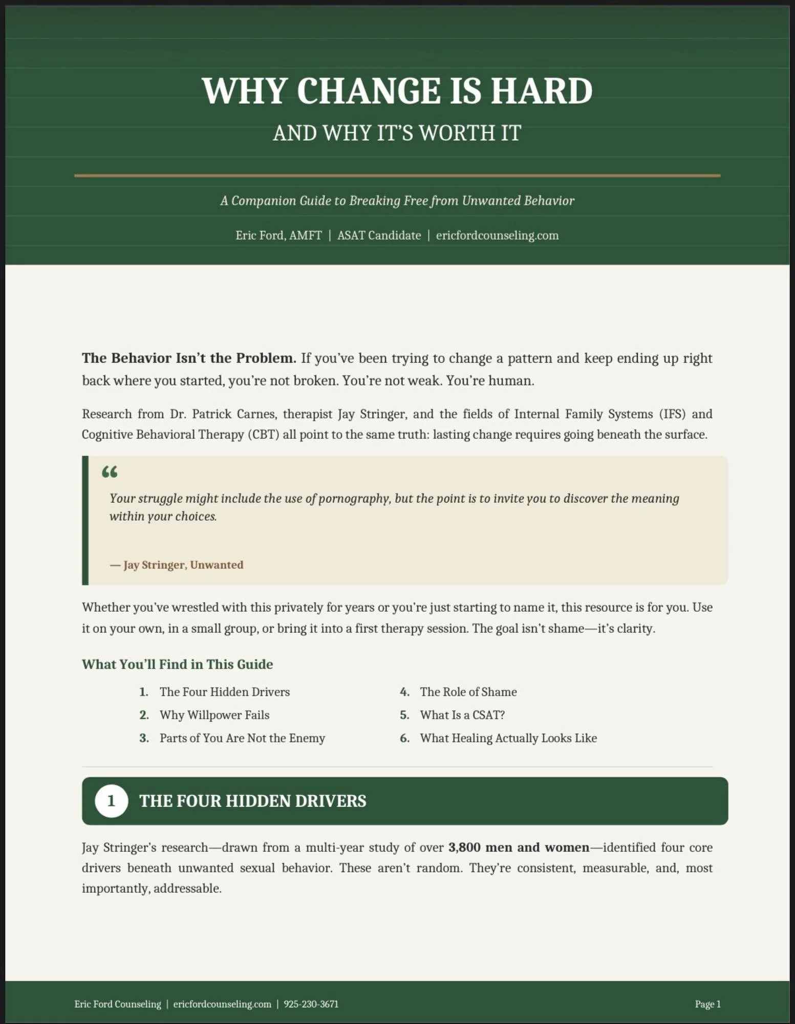 Summer is just about here! Can you believe it? For many folks, it can be a time to vacation or take time away. For others, it could be a GREAT time to start things like therapy.

I created this free companion guide for a few reasons (pictured above).