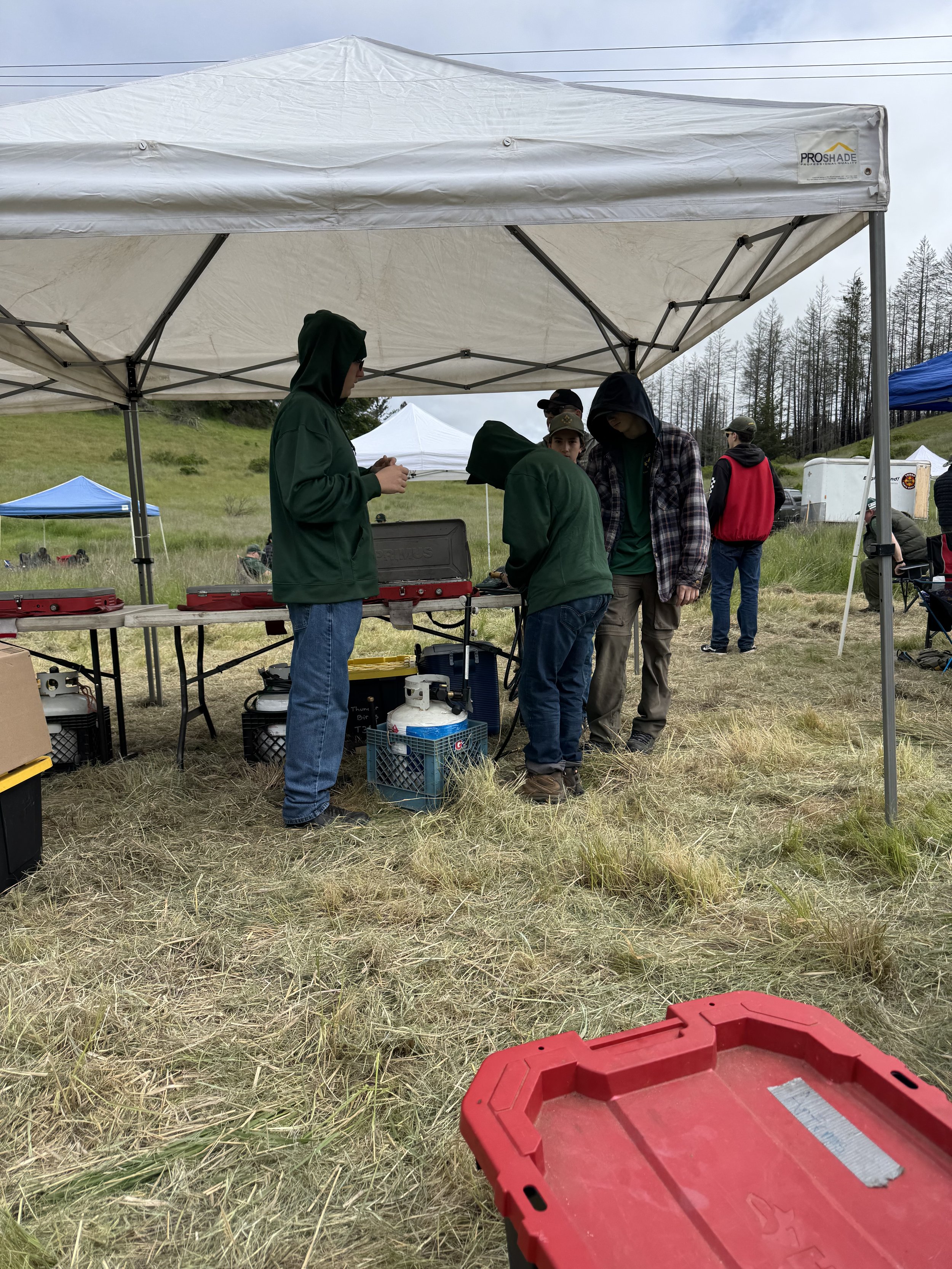 Scouts learning about our camp stoves and how to use them.