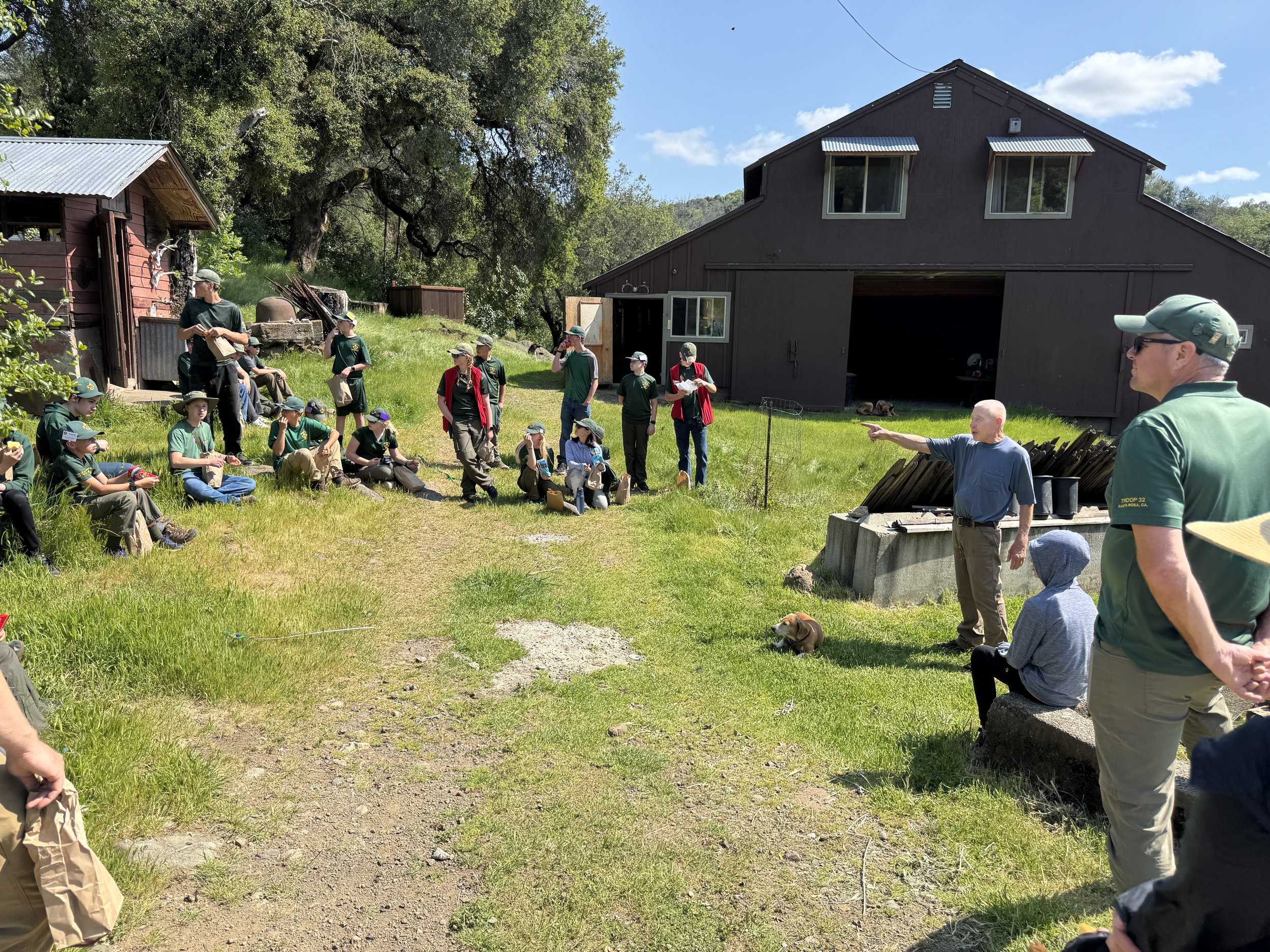 Mr. O'Brien sharing his property with the troop!