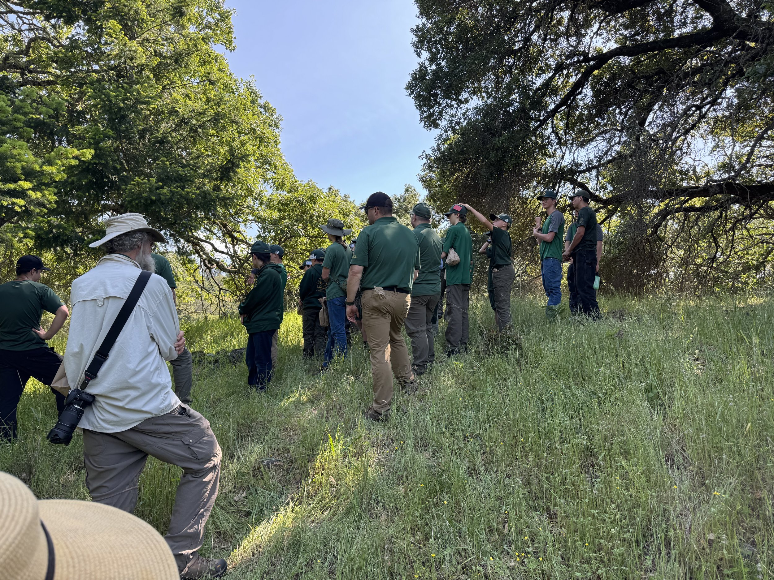 Mr. O'Brien took the Scouts on a short hike to a Native American gravesite