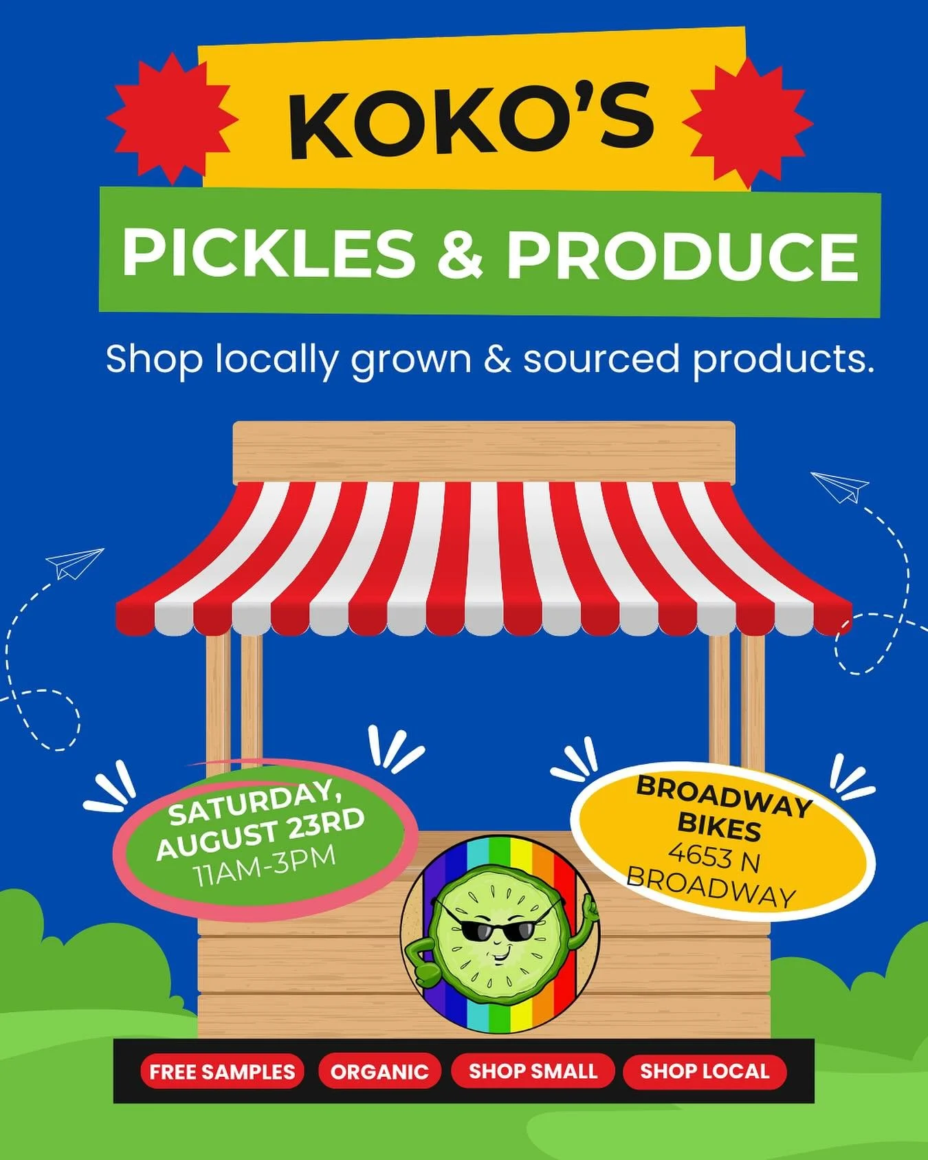 Our dear friend Keilyn, (aka Koko), will be popping up this&nbsp;Saturday, August 23rd&nbsp;from 11am-3pm&nbsp;with&nbsp;produce and pickles from her farm!

Keilyn will have a selection of produce&nbsp;from the summer growing season alongside a varie