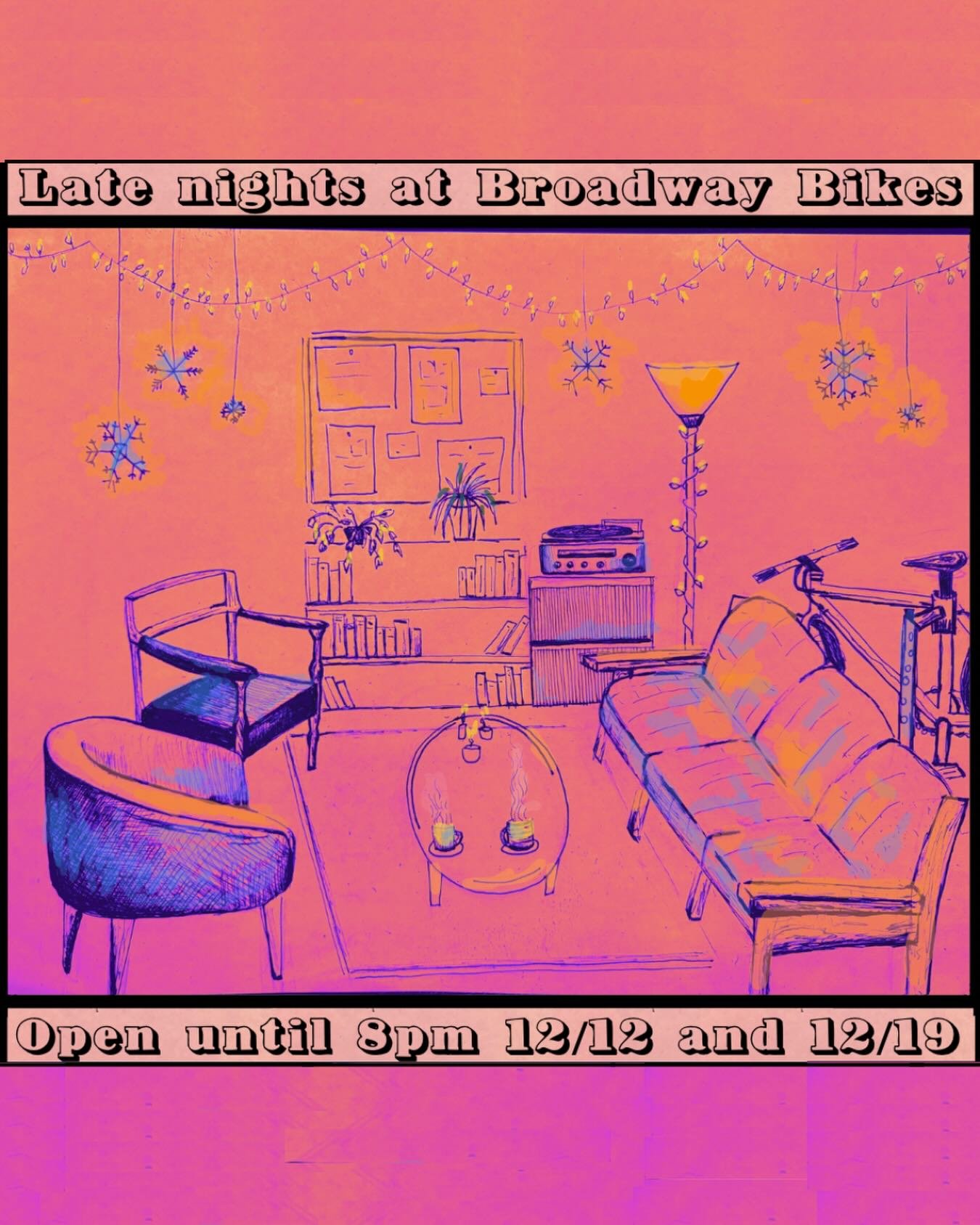 Can&rsquo;t wait for tomorrow! Come by for some cozy vibes and to pickup some gifts for the bike lover in your life.. (or for yourself!)