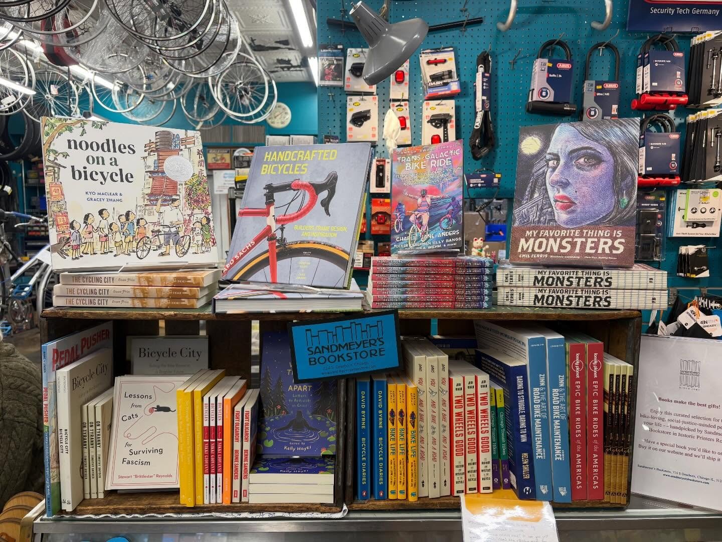 Books?? In a bike shop?? You heard right! We&rsquo;re excited to have a curated selection of books from Ellen @sandmeyers_books for sale at Broadway Bikes this holiday season. 

Stop by Friday from 5pm-8pm to chat with Ellen herself and pick up a gif