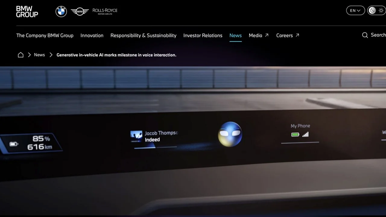 BMW iX3 dashboard with AI