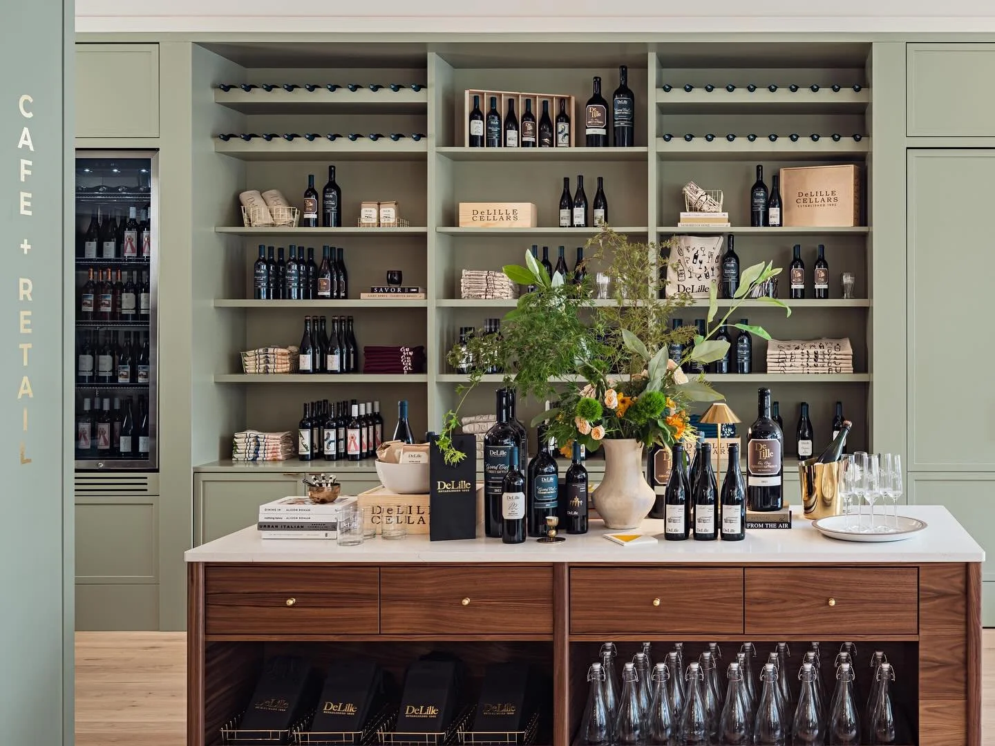 Part of the fun at DeLille En Ville is the cafe and bottle shop, where you can grab a coffee and some fun DeLille merch - and of course, wine. Don&rsquo;t sleep on this limited release Seattle Blend, featuring a sketch of the U Village location and t