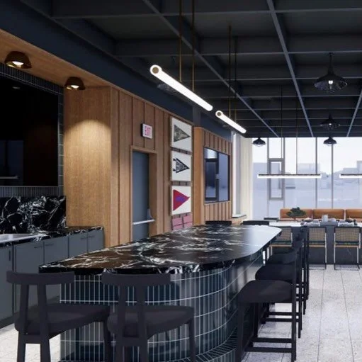 #render from one of the amenity spaces inside our Stadium Place project. Getting in touch with our masculine side. 

#multifamily #interiordesign #amenity #spaces #bardesign