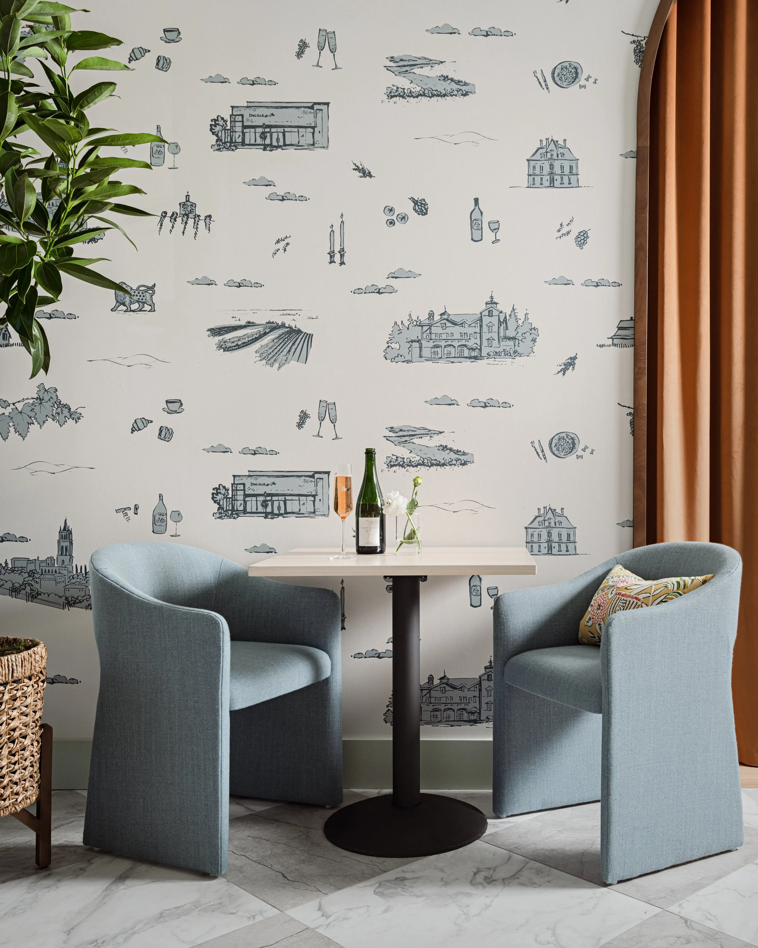 The Solarium dining area at DeLille En Ville in Seattle's University Village.