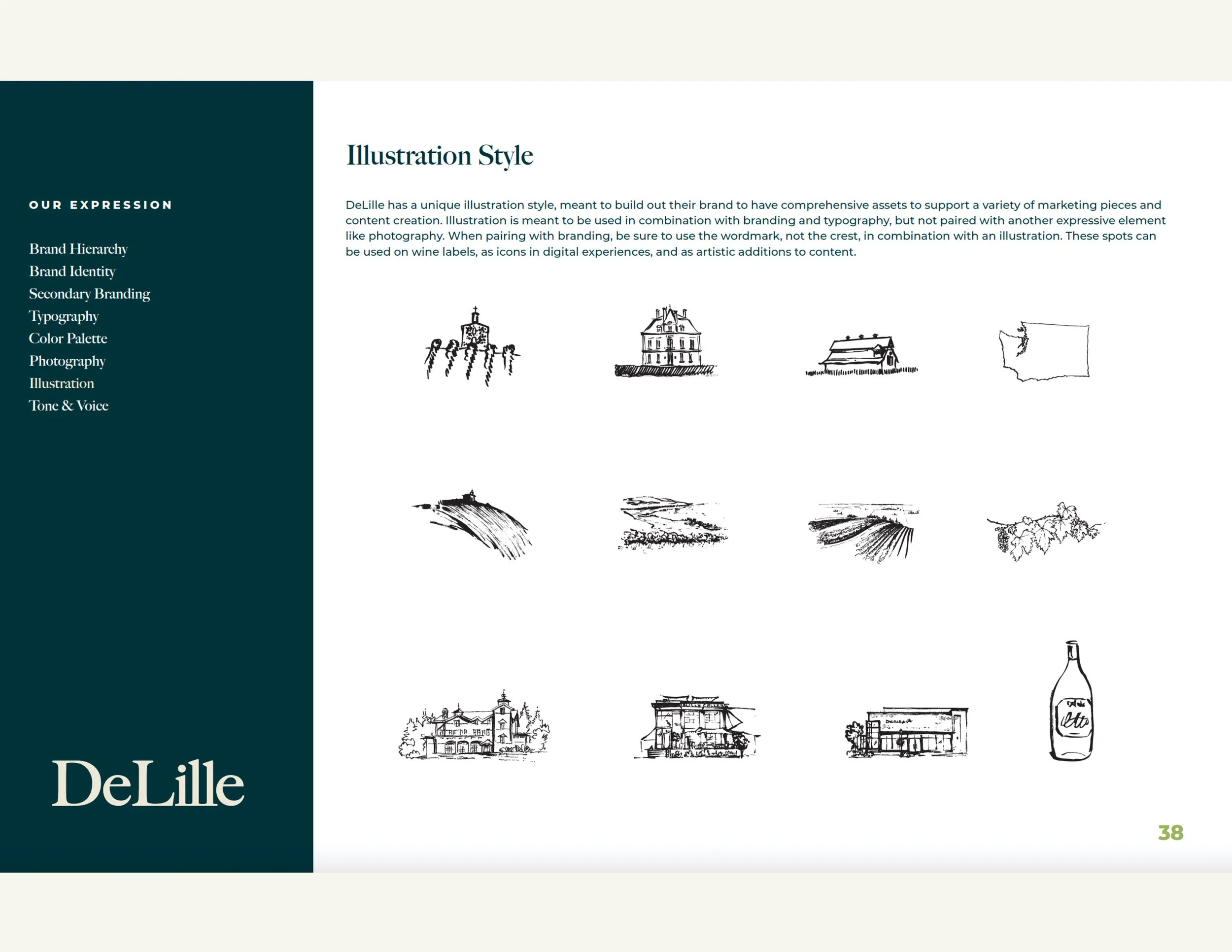 Branding & Packaging Design for DeLille Cellars. Project included brand strategy, positioning, brand guidelines & asset development and wine label / packaging design.